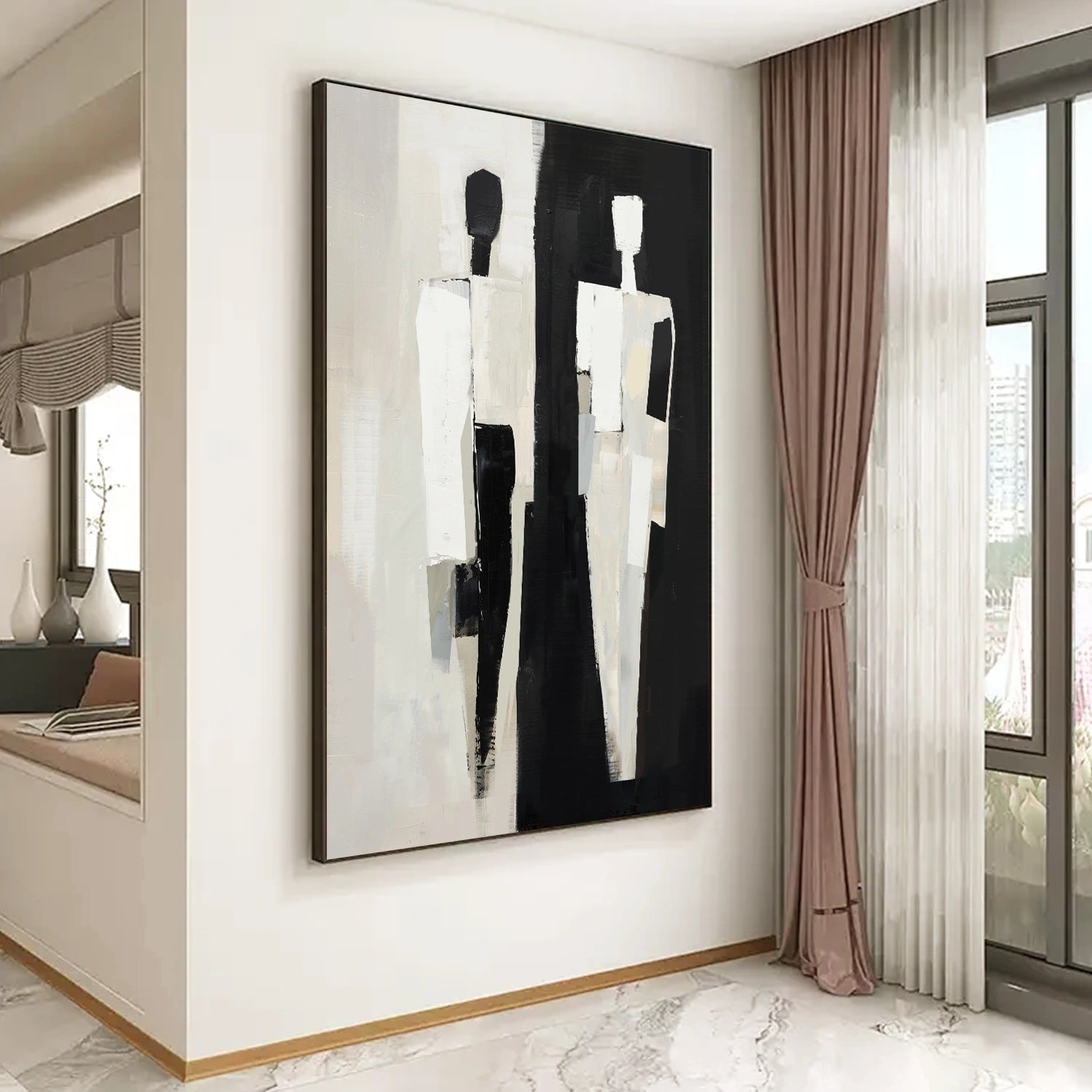 Contemporary Abstract Minimalist Wall Art Painting #CW015 - Modern Home Decor for Living Room, Bedroom & Office