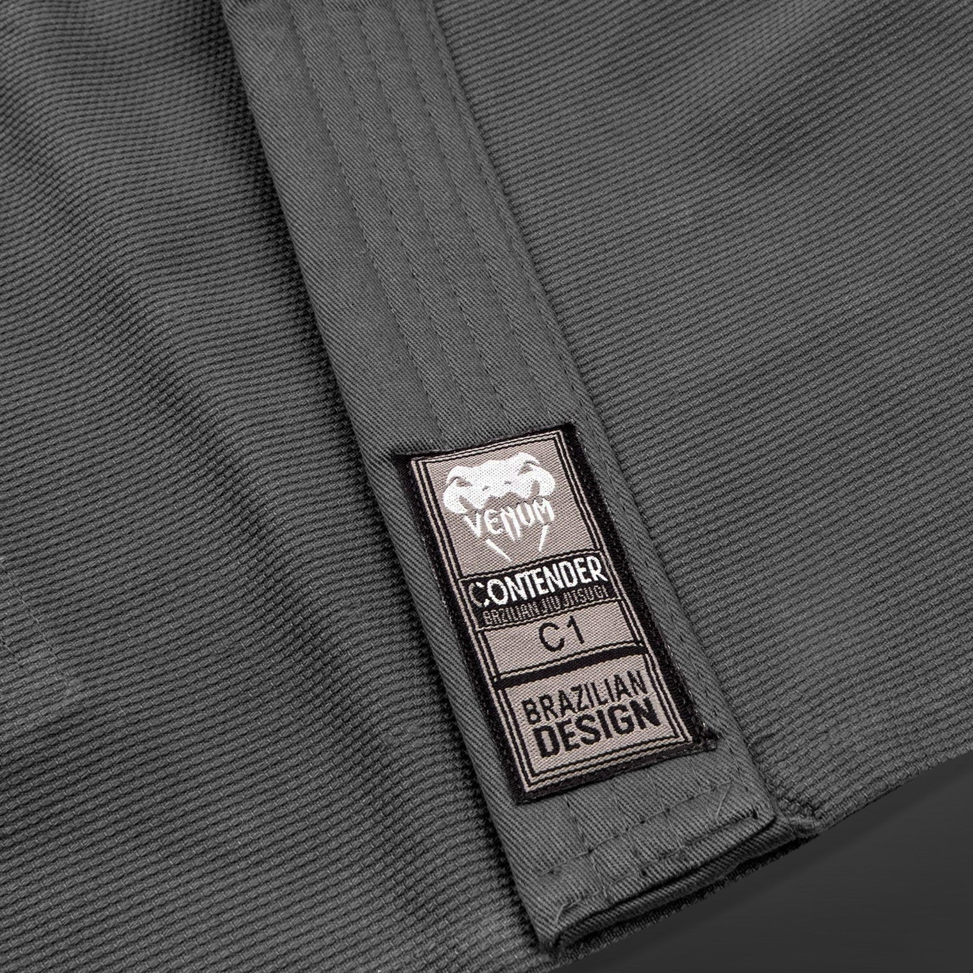 Venum Contender Kids BJJ Gi - Brazilian Jiu Jitsu Uniform for Children with Free White Belt (Grey) - Perfect for Training, Competition & Martial Arts Classes