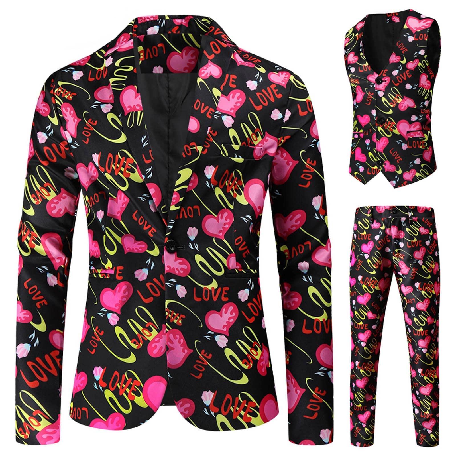 Premium Men's 3-Piece Suit Set - Formal & Casual Slim Fit Blazer, Vest & Dress Pants - Soft Comfortable Wedding, Prom, Business & Office Wear