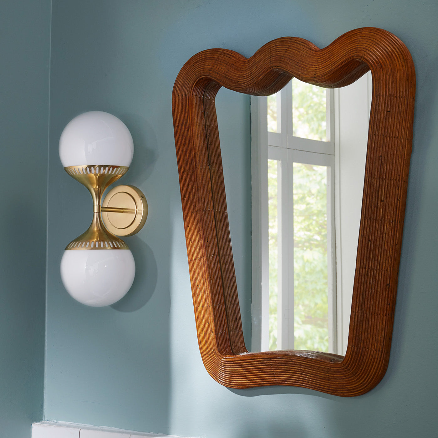 Rio End on End Sconce Wall Light - Modern Brass Finish Wall Sconce for Living Room, Bedroom & Hallway Lighting