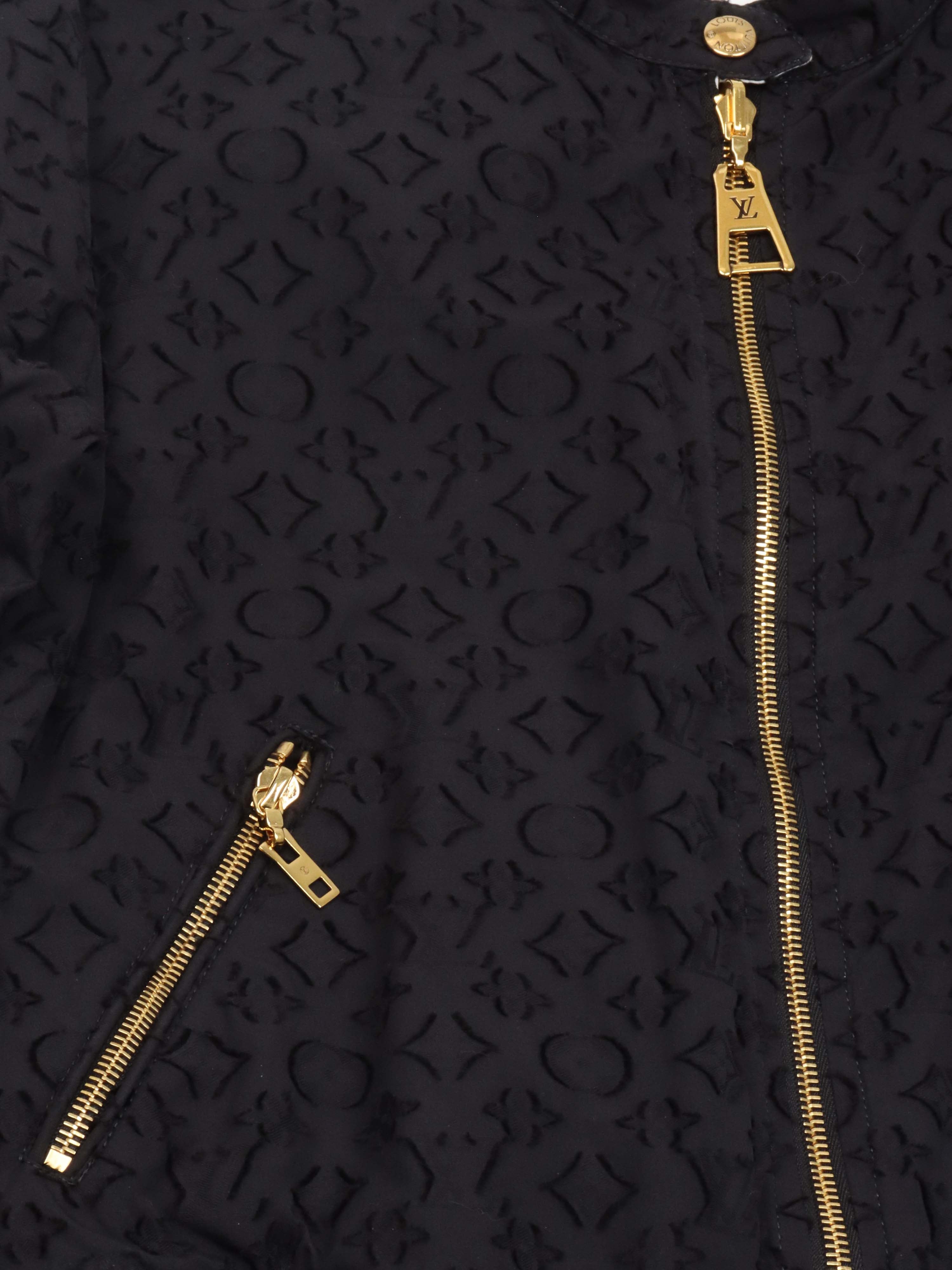 Louis Vuitton Black Bomber Jacket for Men - Genuine Leather Aviator Style Coat | Perfect for Casual Wear, Night Out & Winter Fashion