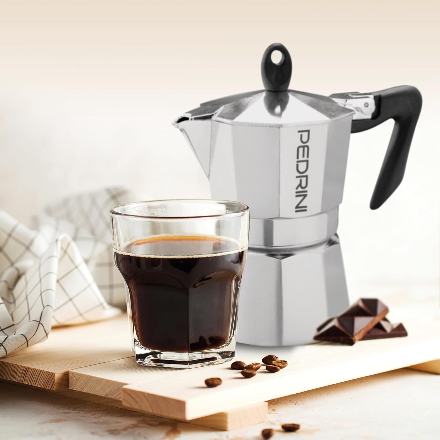 Pedrini 9084-3 Italian Stovetop Espresso Coffee Maker - 6 Cup Moka Pot for Perfect Home Brewing | Ideal for Camping, Office & Gifts