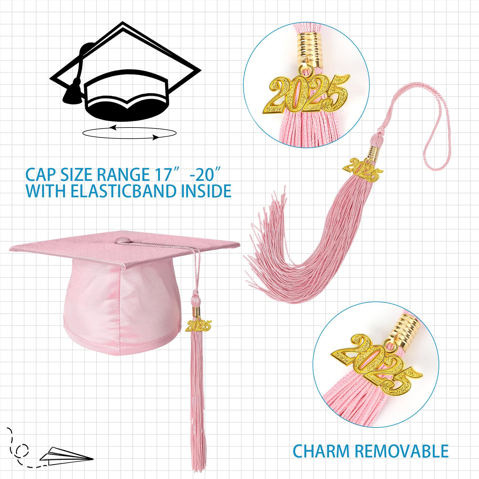 Foaincore 2025 Preschool & Kindergarten Graduation Cap Gown Set with Tassel & 2025/2026 Charm Stole - Perfect for Graduation Ceremonies, Photo Shoots & Gift Giving