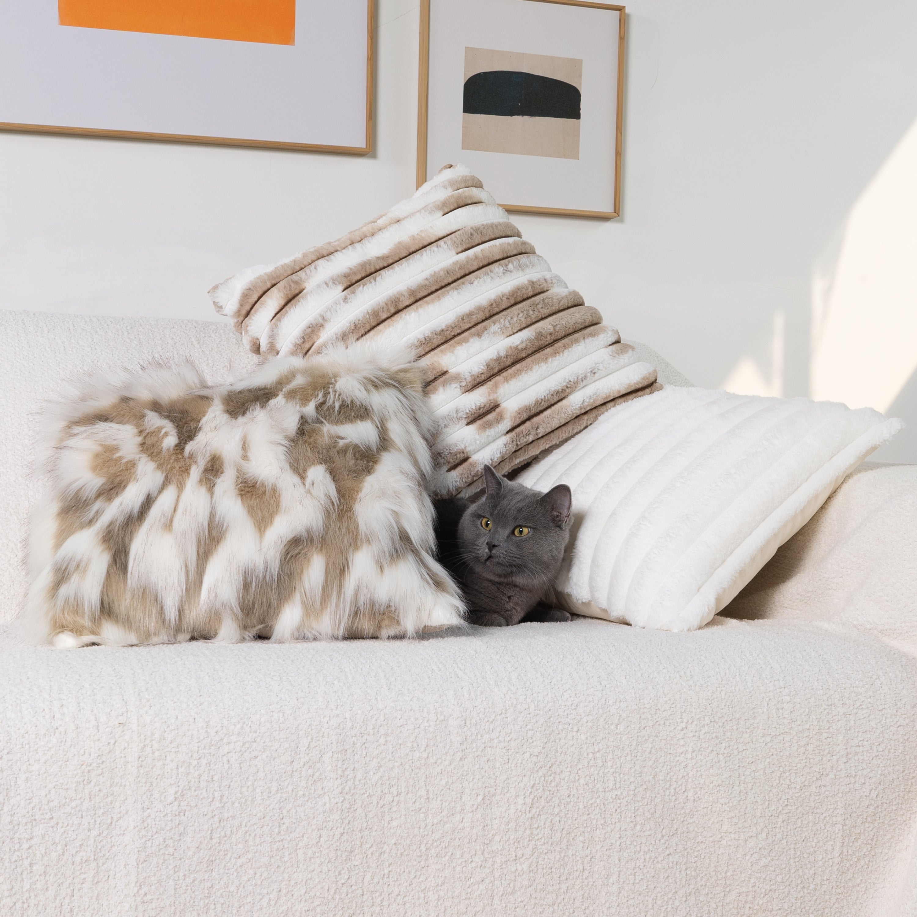 Luxury Faux Fur Pillow Covers Set - Soft & Cozy Decorative Throw Pillow Covers for Couch, Bed, Sofa - Bundle Savings for Home Decor & Living Room Upgrade