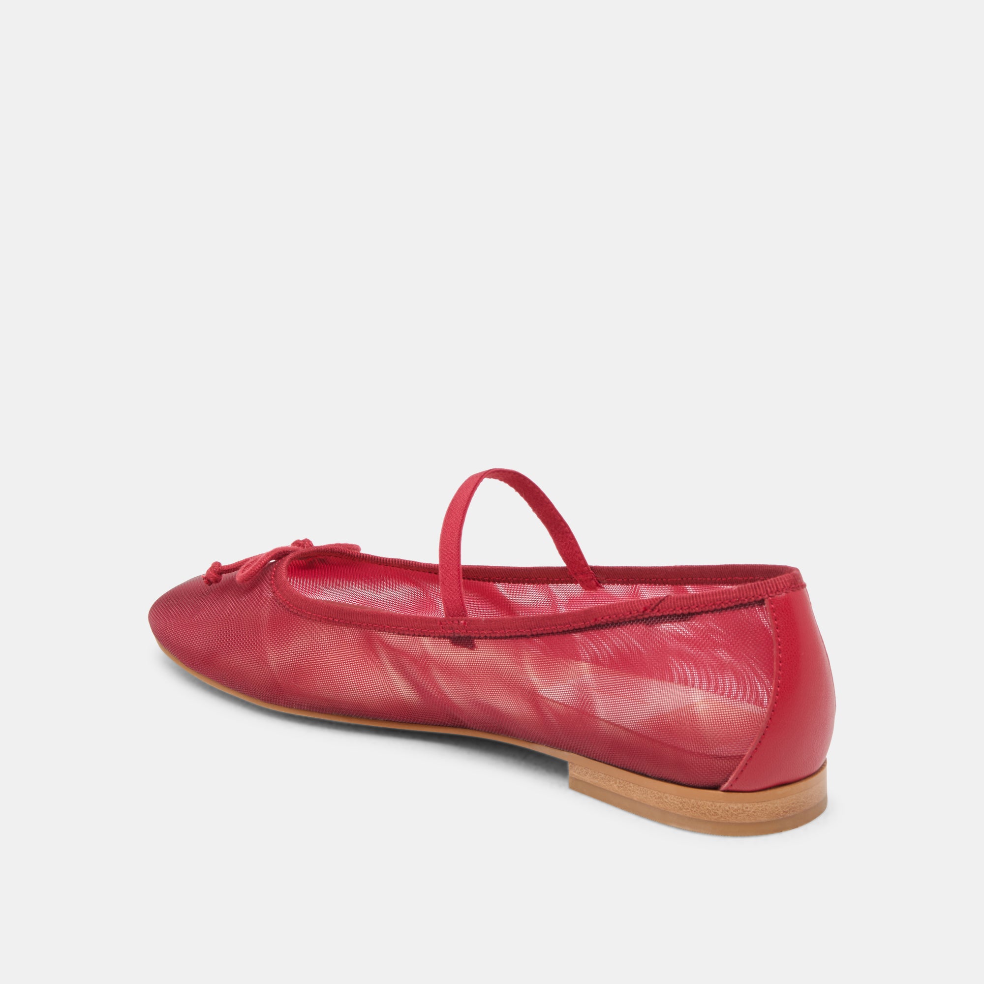Cadel Women's Ballet Flats - Crimson Mesh Comfortable Slip-On Shoes for Casual Wear, Office & Walking