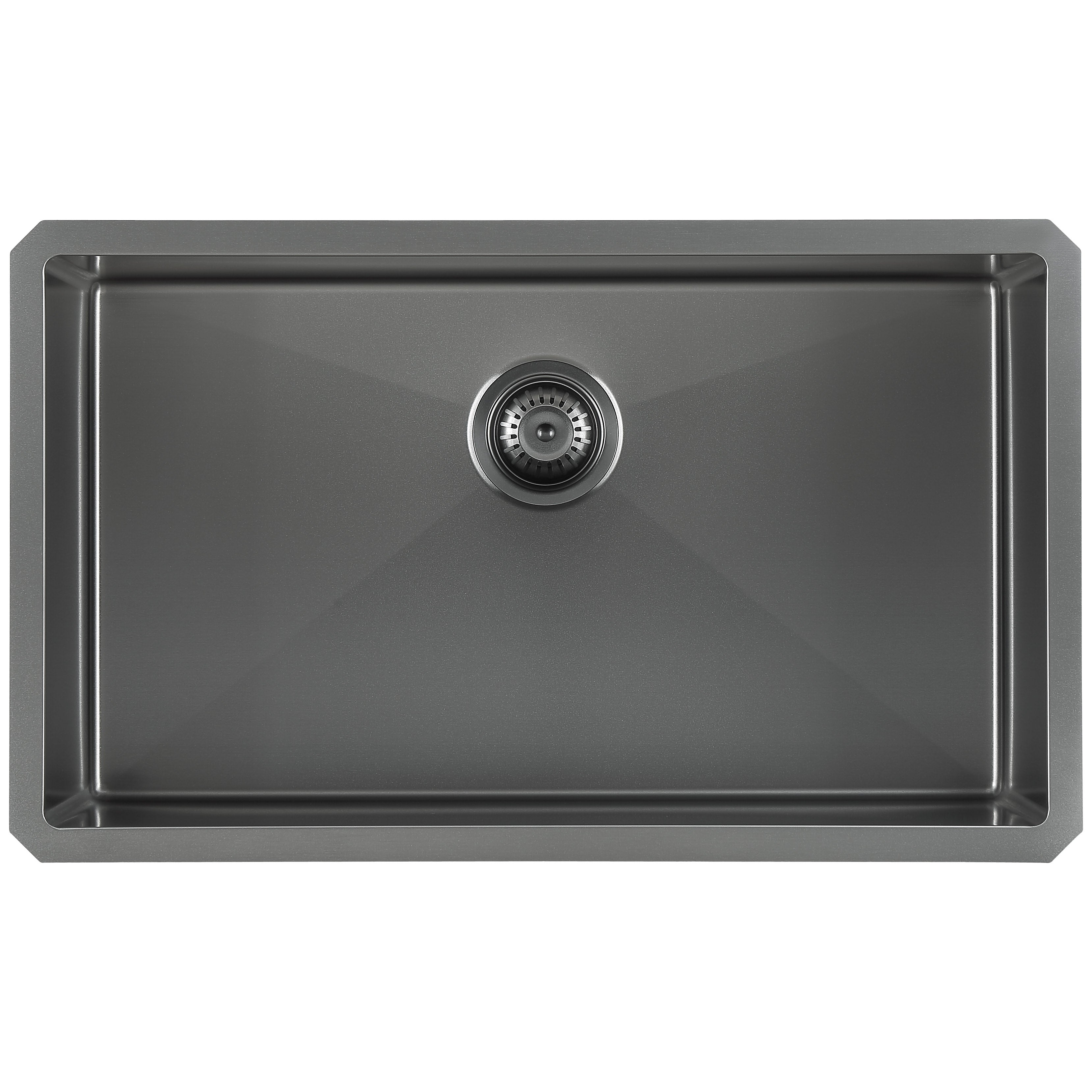 Prestige Series 30-Inch Undermount Single Bowl Stainless Steel Kitchen Sink with Grid & Strainer - Gunmetal PVD Nano Coating for Modern Kitchens & Restaurant Use