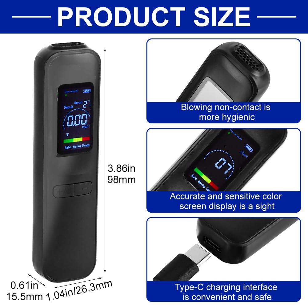 **Portable Non-Contact Breathalyzer – High Accuracy Alcohol Tester for Personal & Professional Use | Home, Office, and Road Safety**
