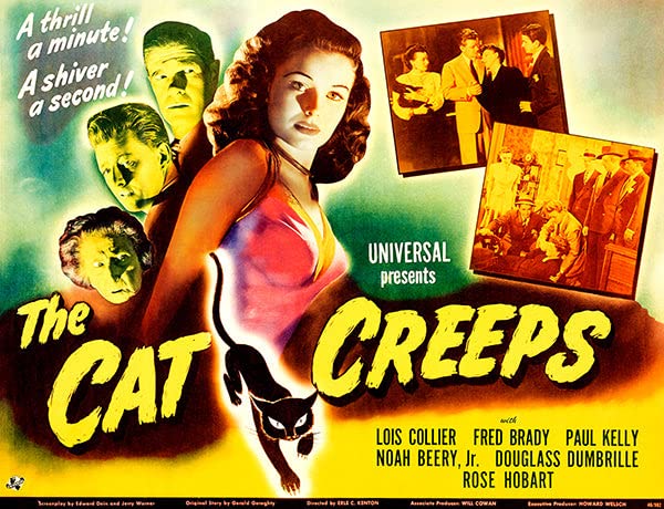 Vintage The Cat Creeps 1946 Horror Movie Poster - Classic Film Memorabilia for Home Theater Decor & Horror Fan Collections