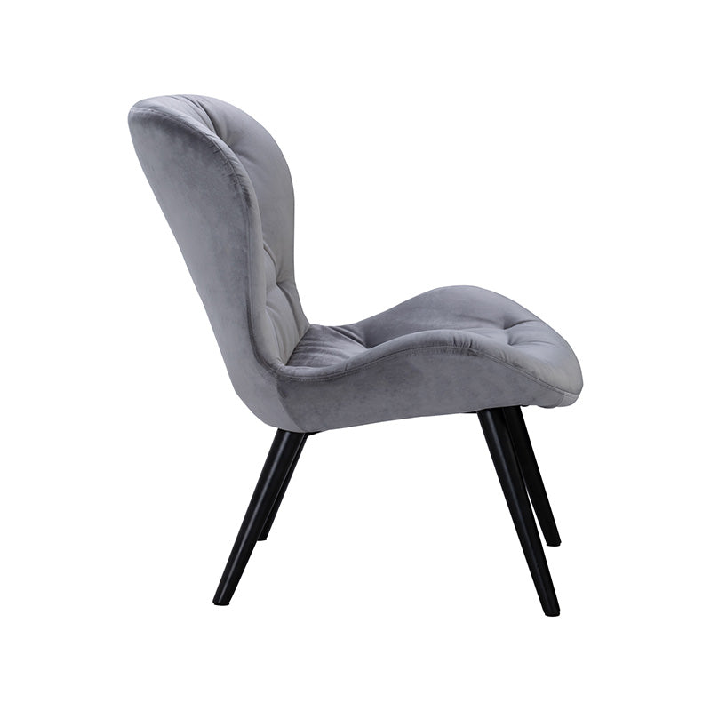 SALOMI Modern Lounge Chair - Ash Grey Upholstered Accent Chair for Living Room, Bedroom & Office - Comfortable Relaxing Chair for Home Decor