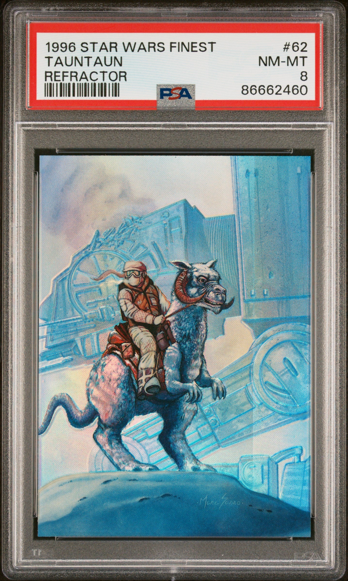 1996 STAR WARS FINEST TAUNTAUN REFRACTOR #62 PSA 8 Graded Card - Rare Collectible for Star Wars Fans & Card Collectors - Perfect for Display, Investment & Nostalgic Gift Giving