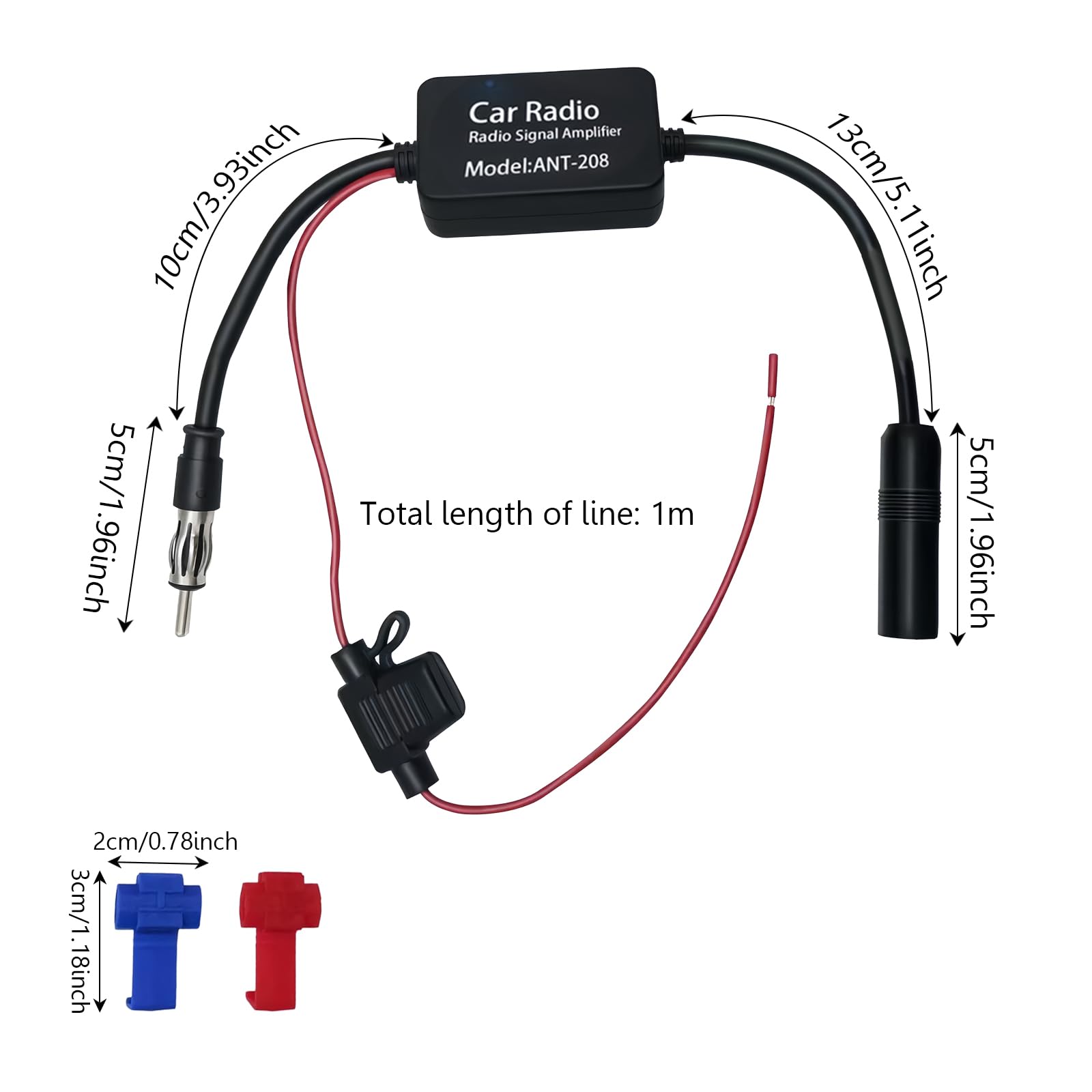 12V Car Radio Antenna Amplifier - FM Signal Booster for Car Audio Stereo System | Improve Reception for Road Trips & Commuting