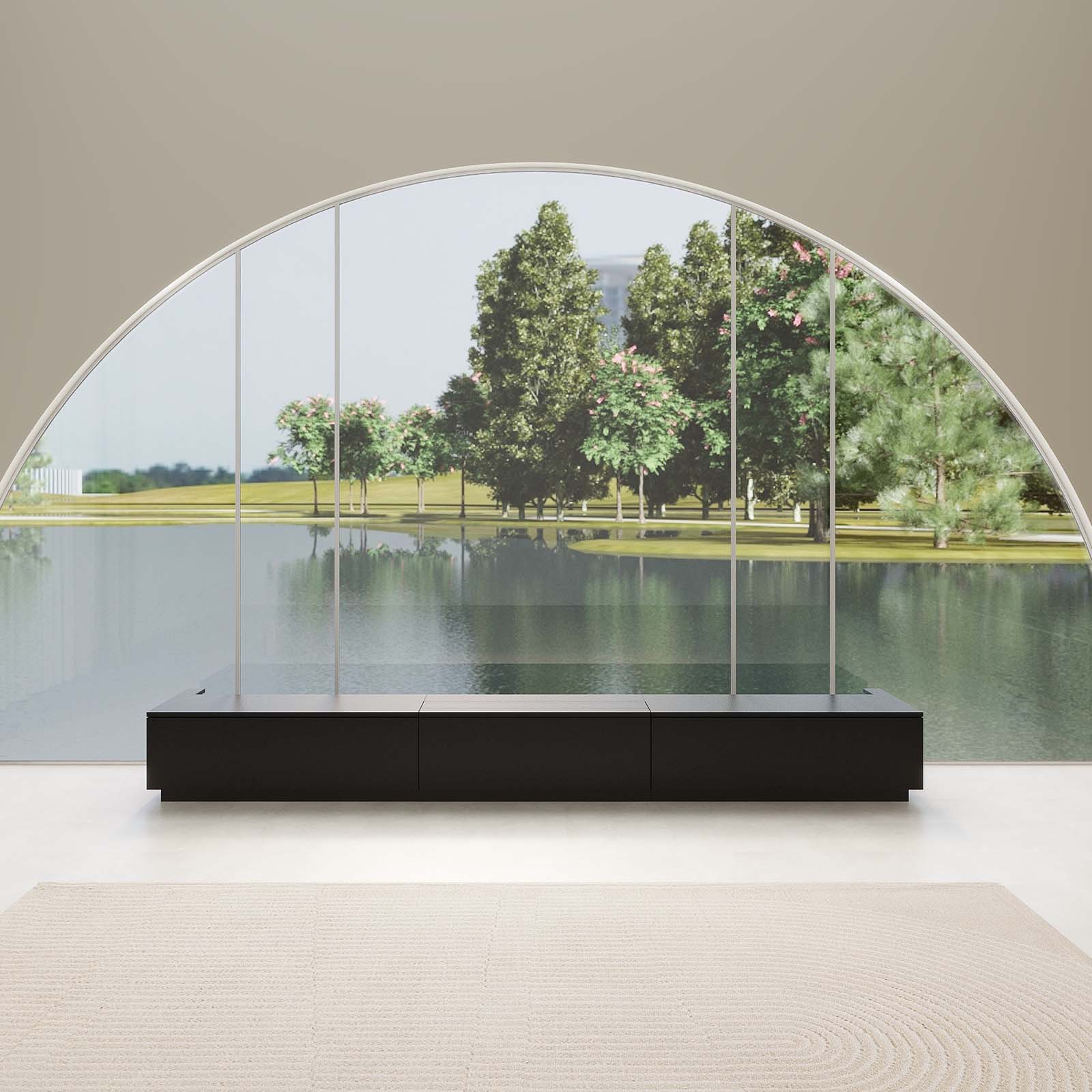 VIVIDSTORM Motorized Laser TV Cabinet Barcelona Mark III - 2025 New Model for Home Theater & Living Room Entertainment