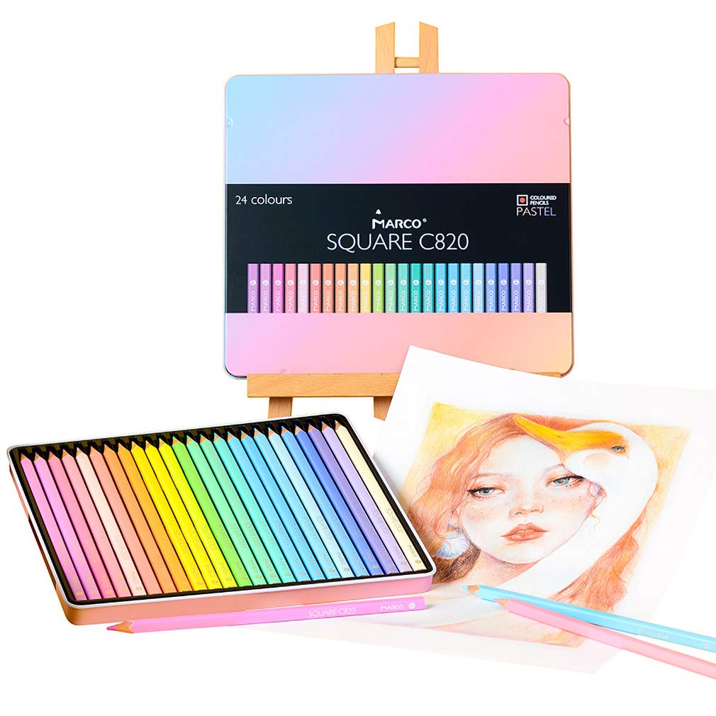 YYMIYU 24-Color Maca Pink Oil Pastel Set - Square Stick Art Pencils for Drawing, Sketching & Coloring | Perfect for Artists, Students & DIY Craft Projects