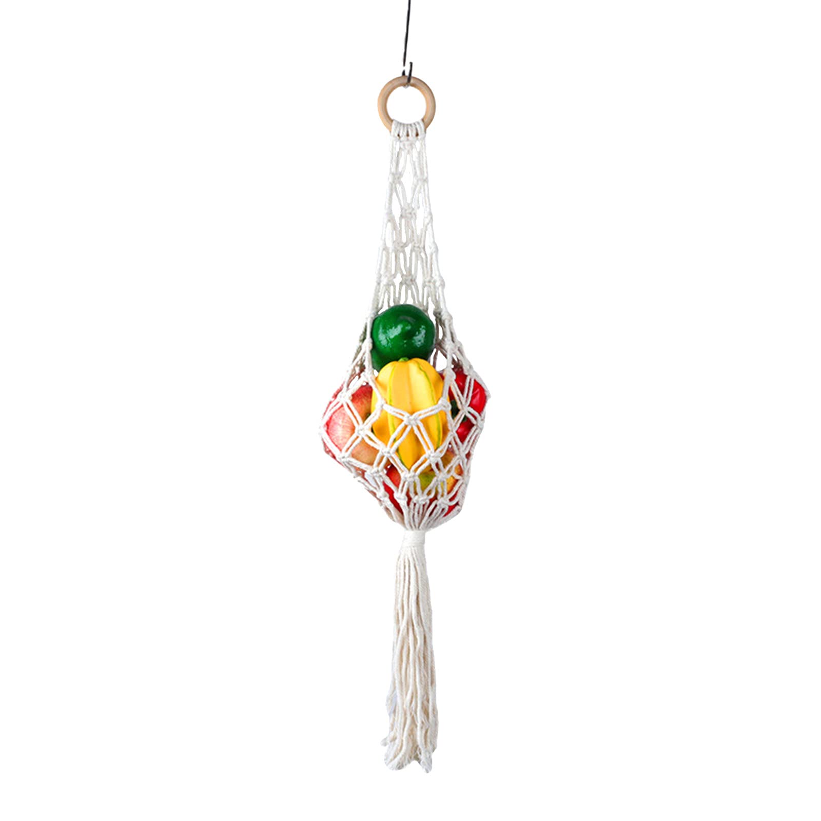 YXWLLN Macrame Fruit & Vegetable Storage Net - Breathable Mesh Organizer for Kitchen, Pantry, and Home - Perfect for Storing Onions, Potatoes, and Fresh Produce