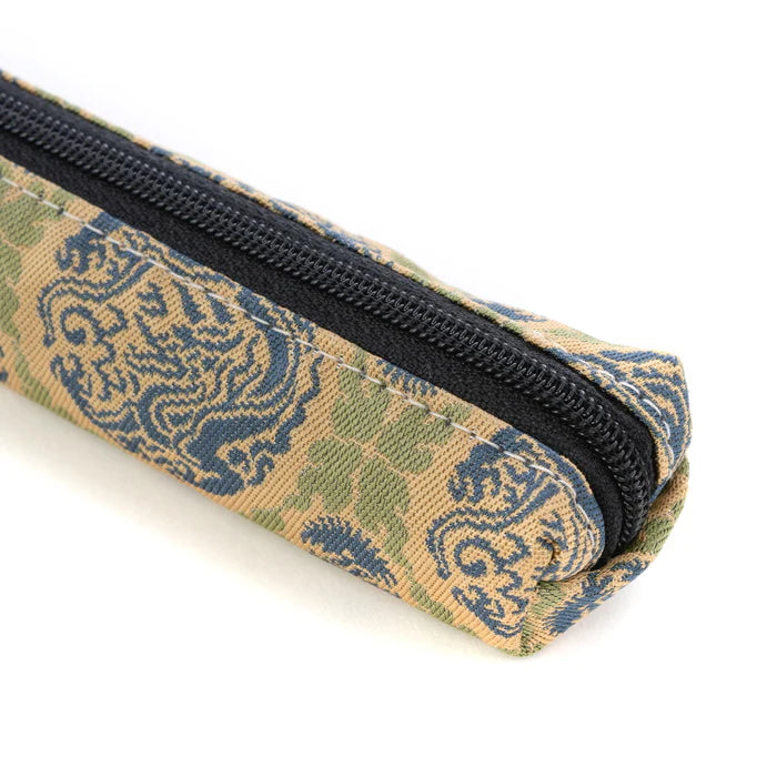 Premium Nishijin Woven Pencil Case - Kozanji Temple Dragon Design - Authentic Japanese Traditional Craft from Kyoto - Perfect for School, Office & Gift Giving