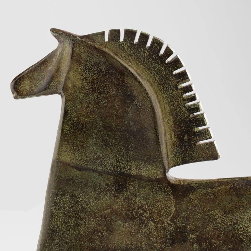 Cyan Design 11669 Etruscan Steed Verdigris Small Horse Statue - Elegant Home Decor for Living Room, Office & Garden Accent