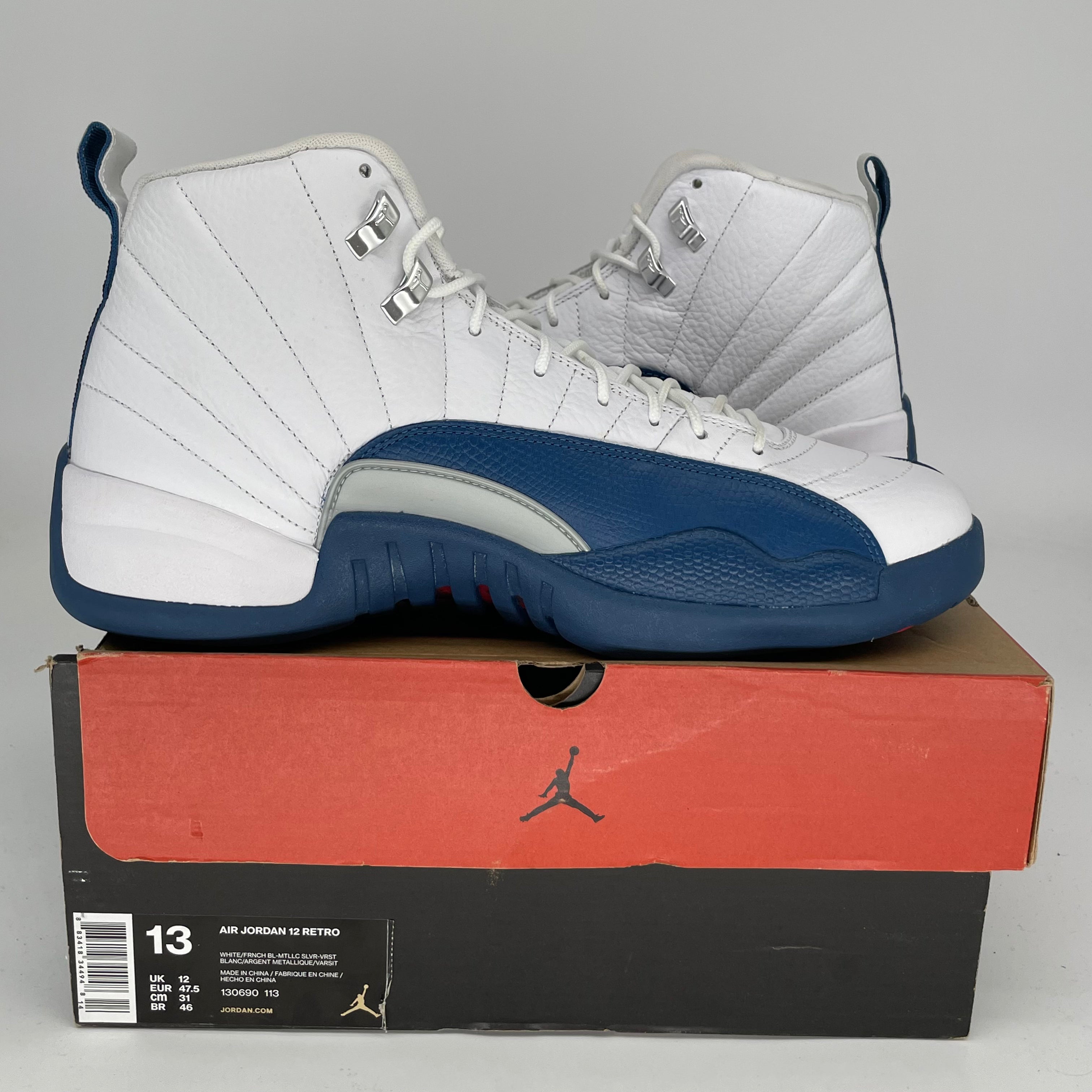 Original Air Jordan 12 Retro 'French Blue' Men's Basketball Shoes Size 13 (130690-113) - Perfect for Sneaker Collectors & Court Performance