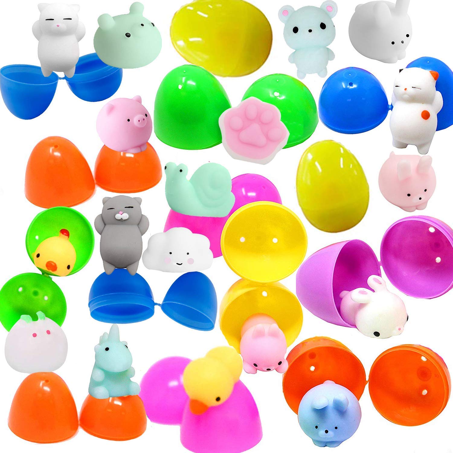 18PCS Cute Kawaii Mochi Squishy Animal Toys - Soft Stress Relief & Anxiety Squeeze Toys for Kids | Perfect for Classroom Prizes, Easter Basket Stuffers, Party Favors & Sensory Play