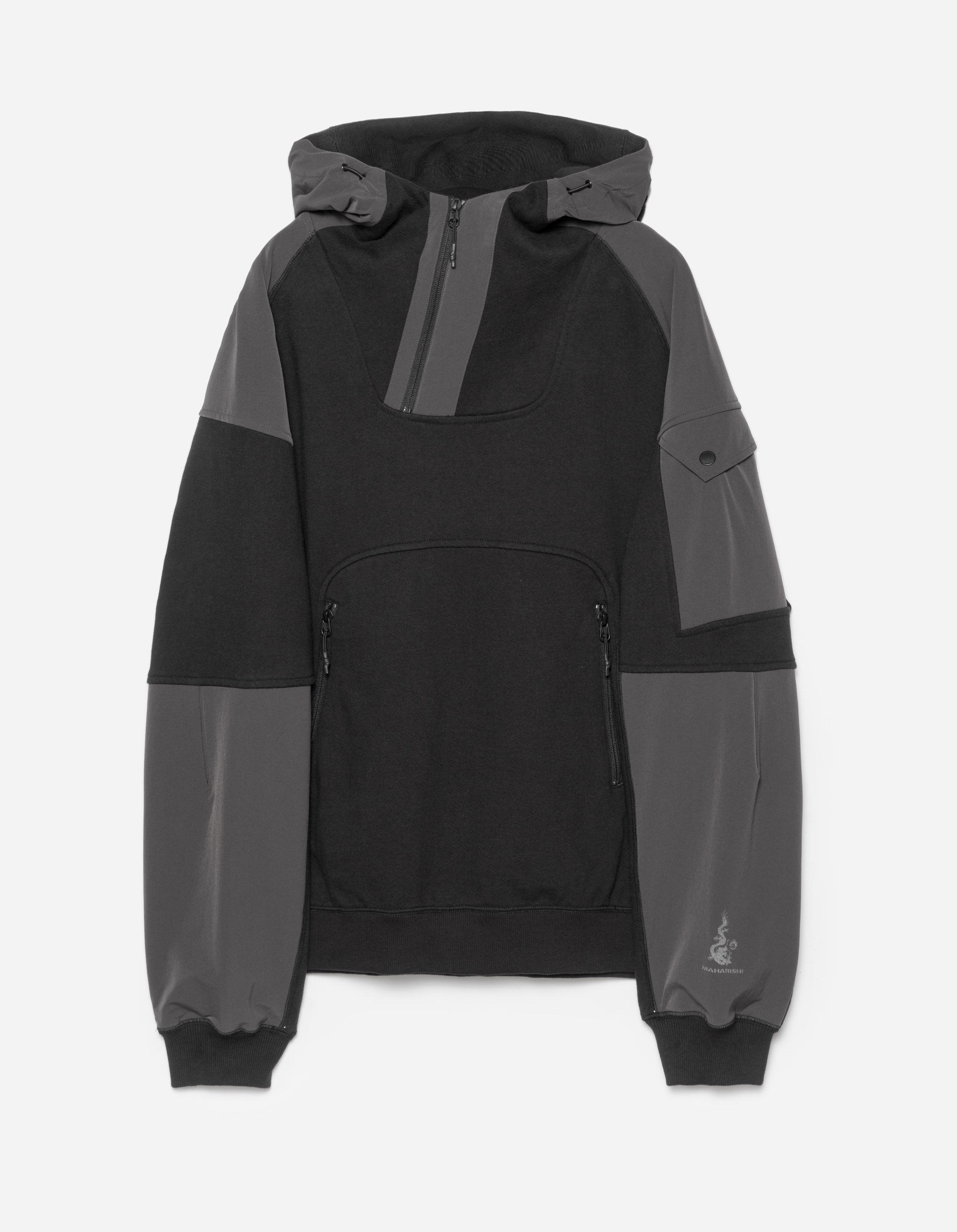 Organic Cotton Articulated Hoody for Men & Women - Black | Eco-Friendly Comfort Wear for Outdoor & Casual Use