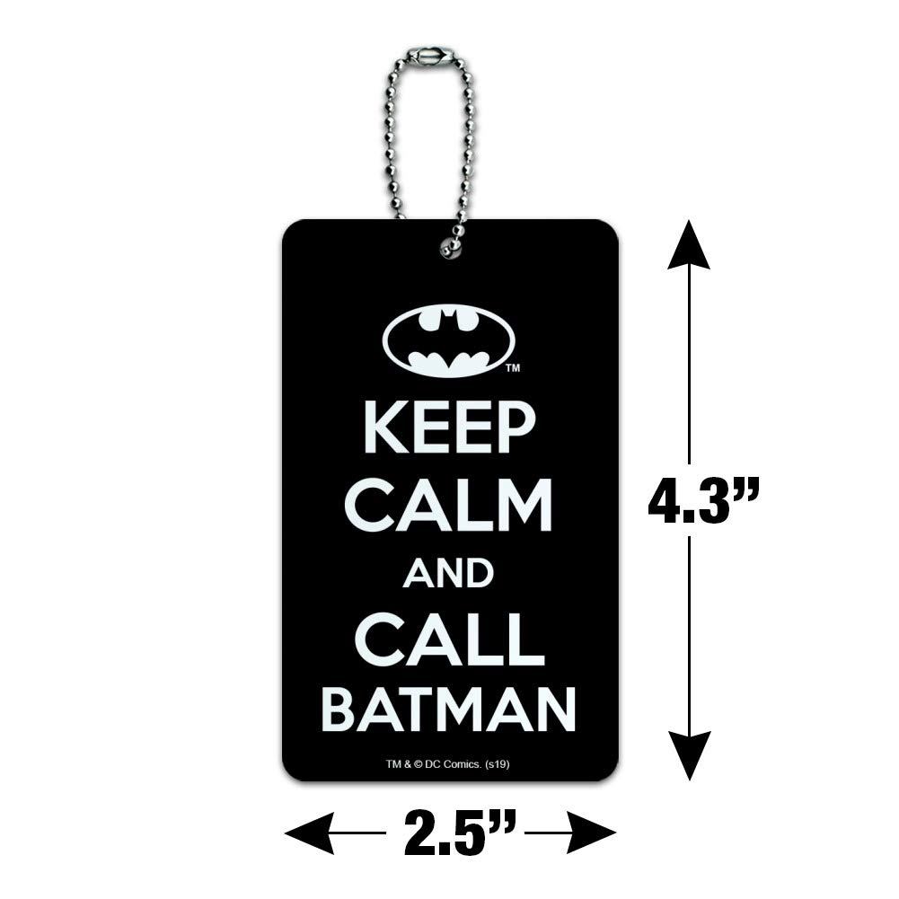 Batman Keep Calm and Call Luggage Tag - Durable Suitcase ID Tag for Carry-On Bags - Perfect for Travel, Business Trips & Vacation Identification