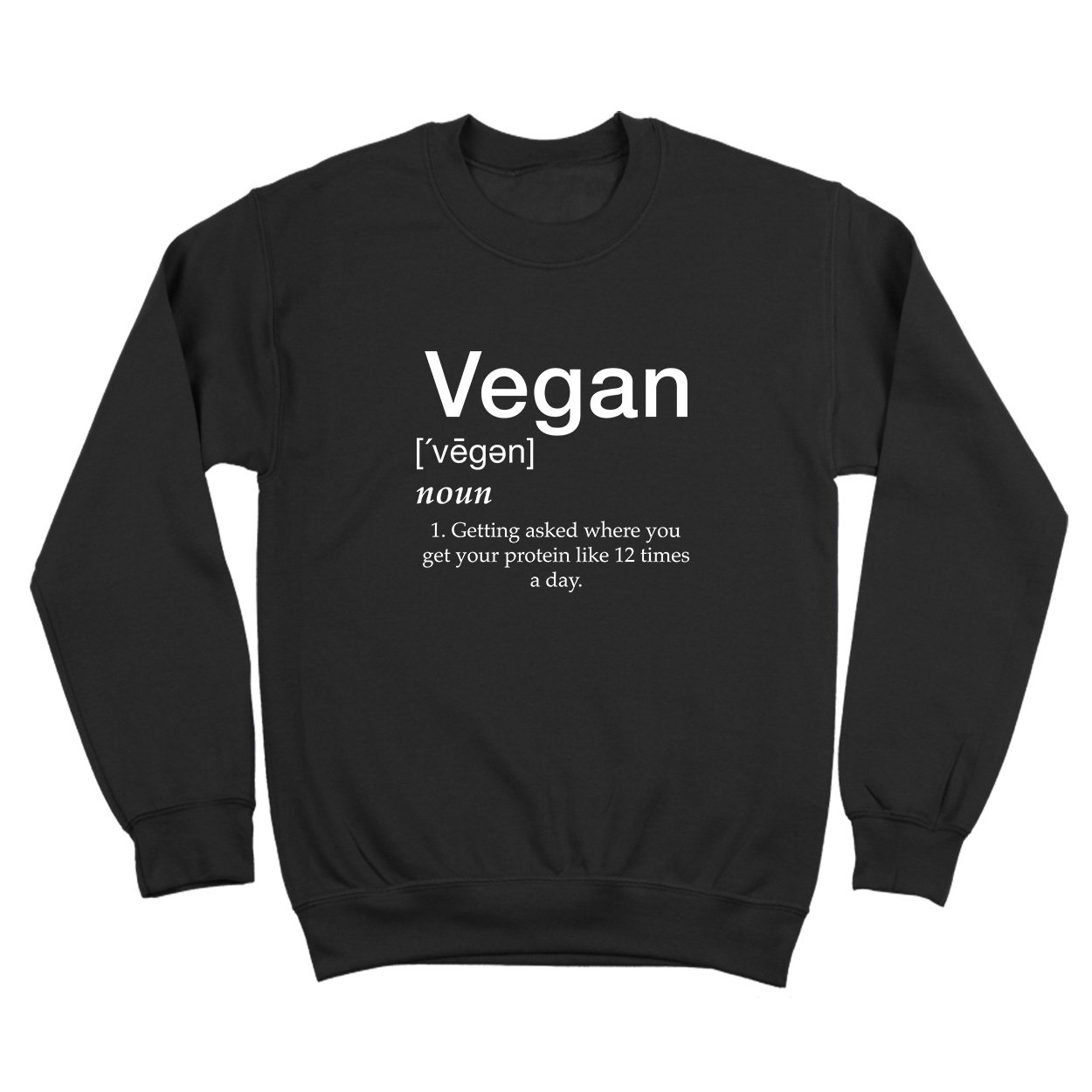 Vegan Protein Crewneck Sweatshirt - Plant-Based Comfort Fit Pullover for Men & Women | Perfect for Gym, Yoga & Casual Wear
