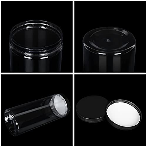 8-Pack 32oz Clear Plastic Jars with Black Lids - BPA Free PET Food Storage Containers for Pantry, Kitchen & Home Organization - Ideal for Dry Foods, Spices, Baking Supplies & Crafts