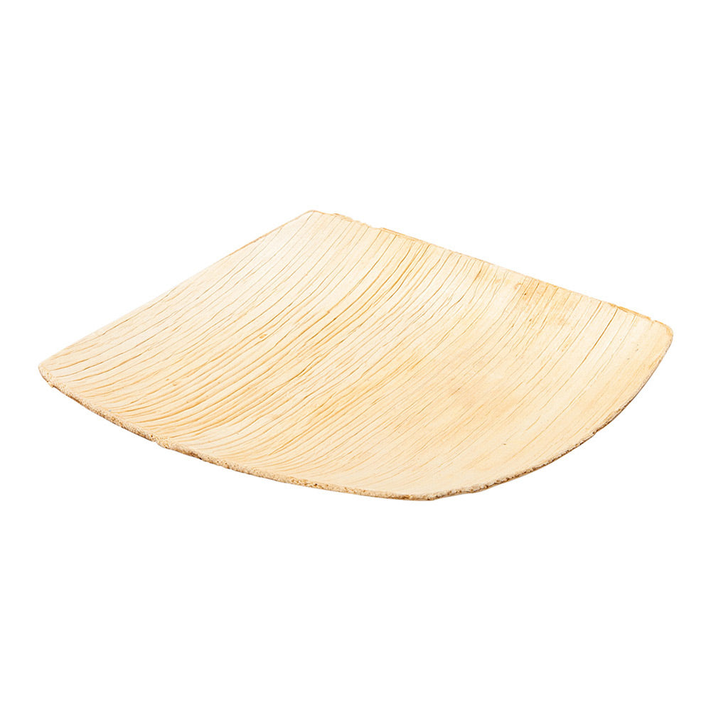 100 Eco-Friendly Palm Leaf Small Plates & 100 Natural Bamboo Mini Spoons Set - 4