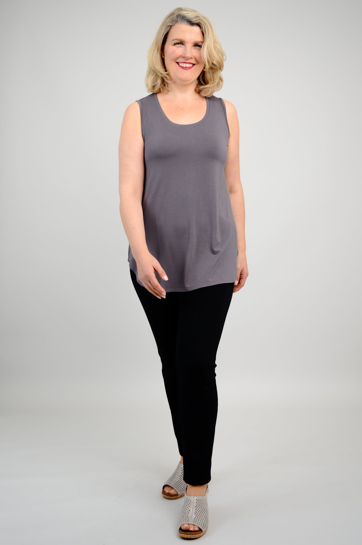 Stylish Charcoal Bamboo Jazz Tank Top for Women | Breathable & Comfortable | Perfect for Yoga, Gym & Casual Wear