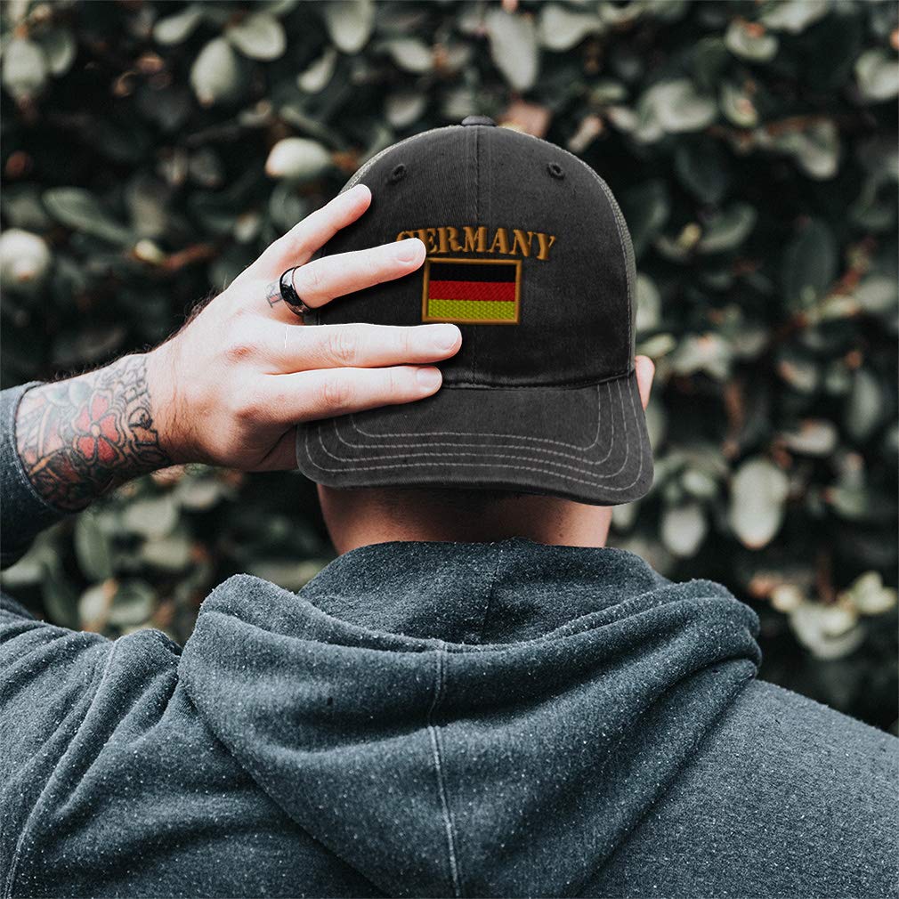 Richardson Trucker Mesh Hat with Germany Flag Embroidery - Cotton Snapback Dad Cap for Men & Women in Brown & Khaki | Perfect for Outdoor Activities, Sports Events & Casual Wear