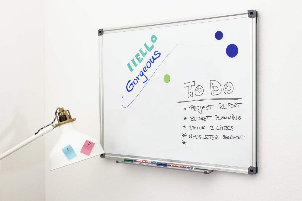 edding 250 Whiteboard Markers - Black Bullet Tip 1.5-3mm - Refillable Dry Erase Markers for Whiteboard, Flipchart, Glass & Magnetic Boards - Ideal for Office Meetings, Classroom Teaching & Home Organization