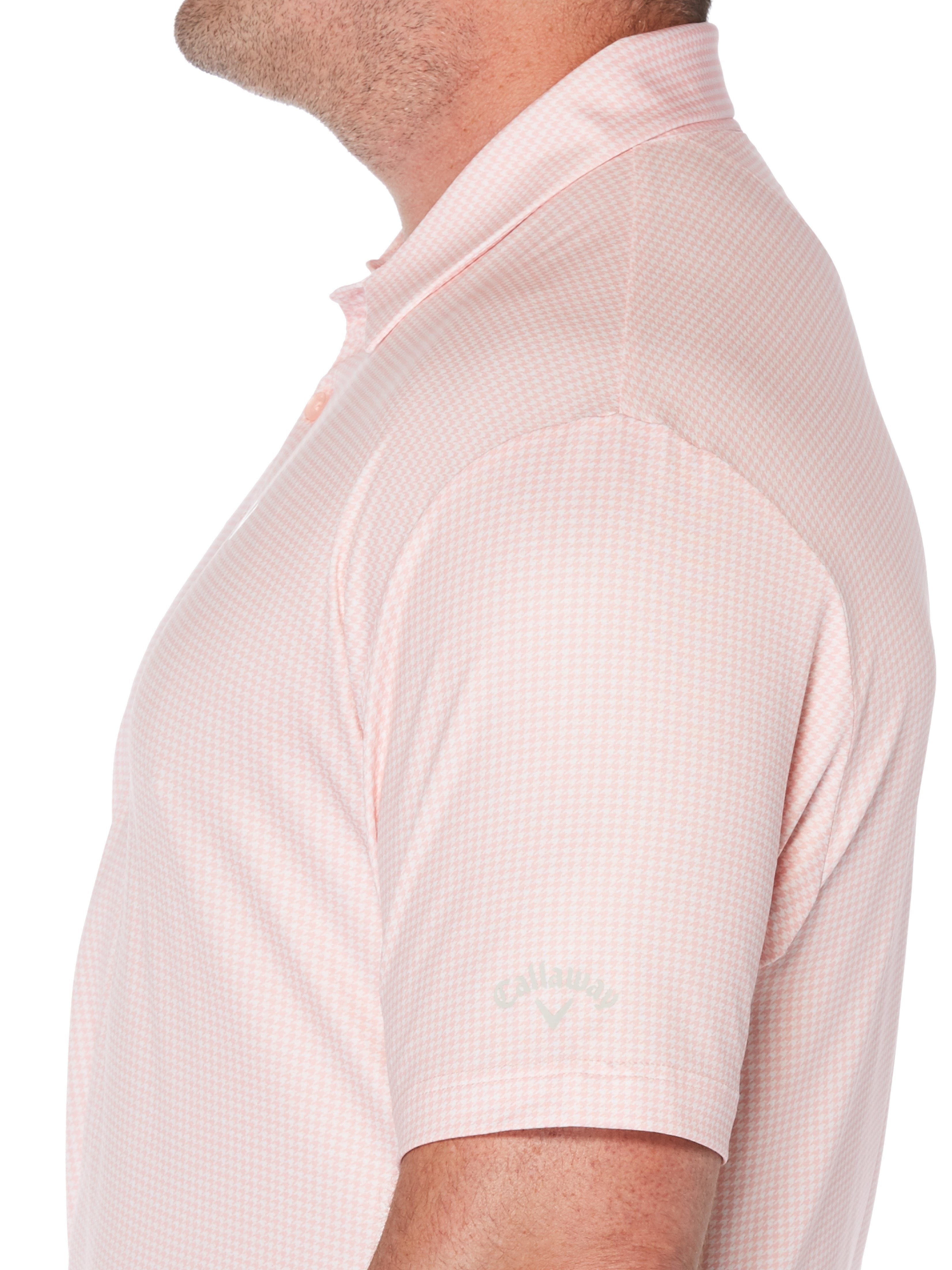Big & Tall Houndstooth Printed Polo Shirt for Men - Comfortable Casual Wear for Office, Golf & Business Events