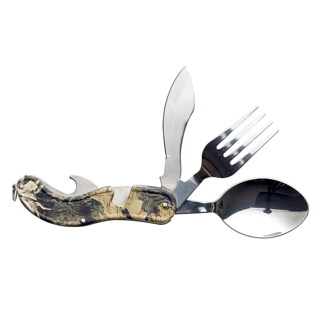 Caribee Compact Pocket Utensil Set - Portable Spoon, Fork, and Knife for Camping, Hiking, and Travel | Lightweight Outdoor Eating Tools
