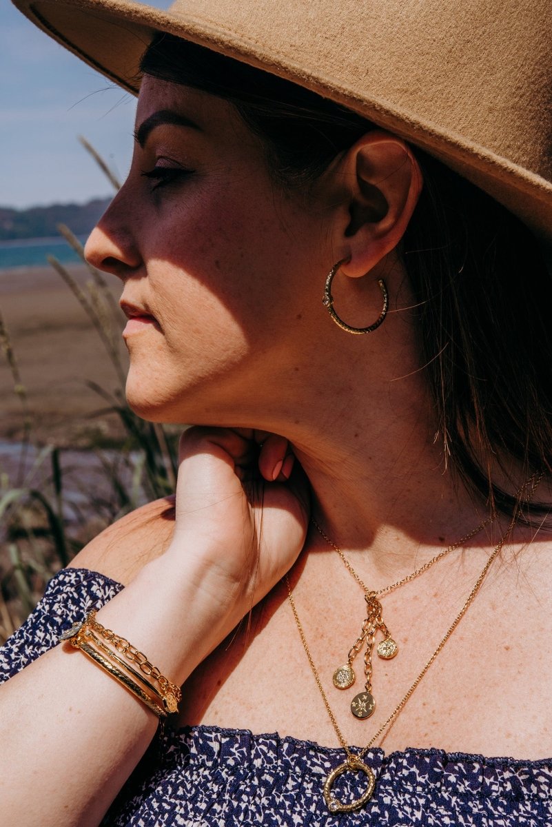 18K Gold Direct My Path Necklace™ with White Zircon - Elegant Spiritual Jewelry for Women, Perfect for Daily Wear, Gifts & Special Occasions