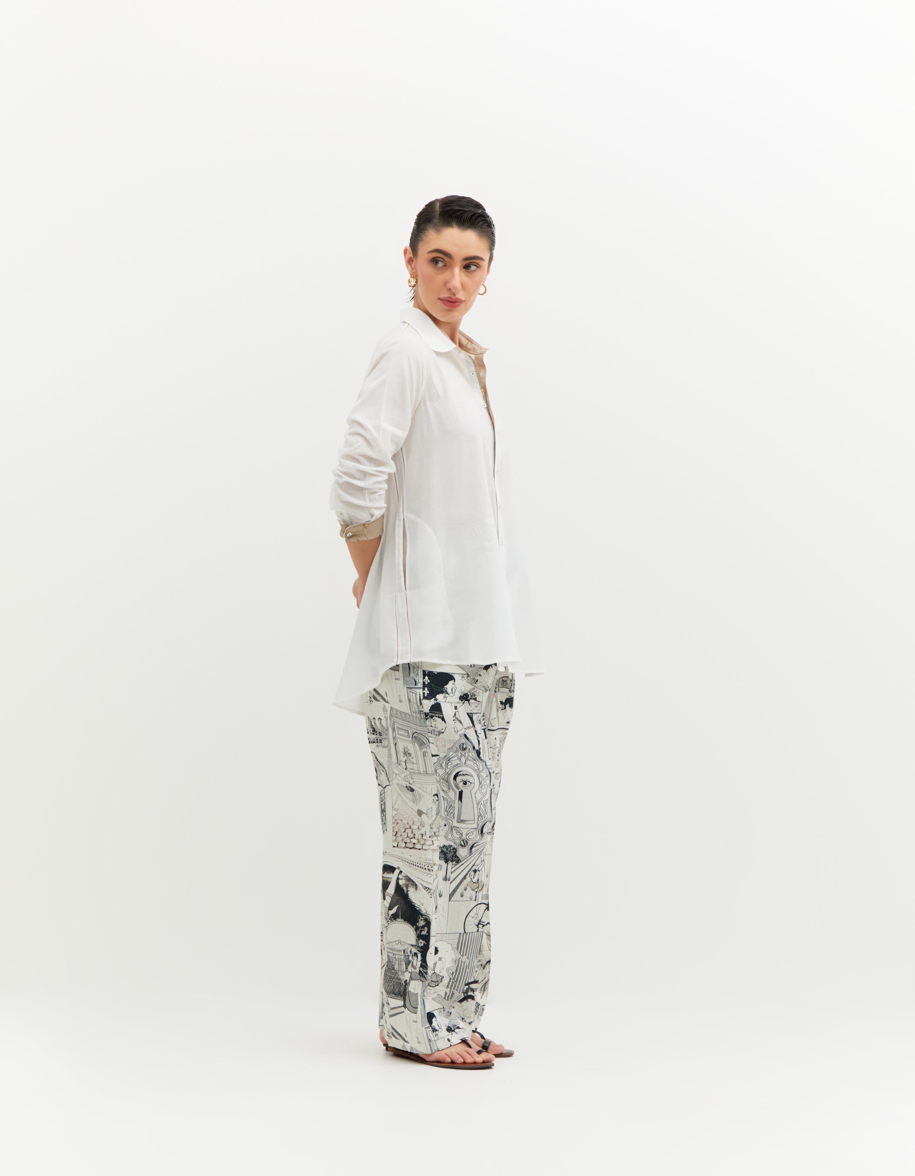 SD Leap Enzo Linen Trousers for Men - Black & White Casual Pants - Perfect for Summer Travel, Beach Outings and Office Wear