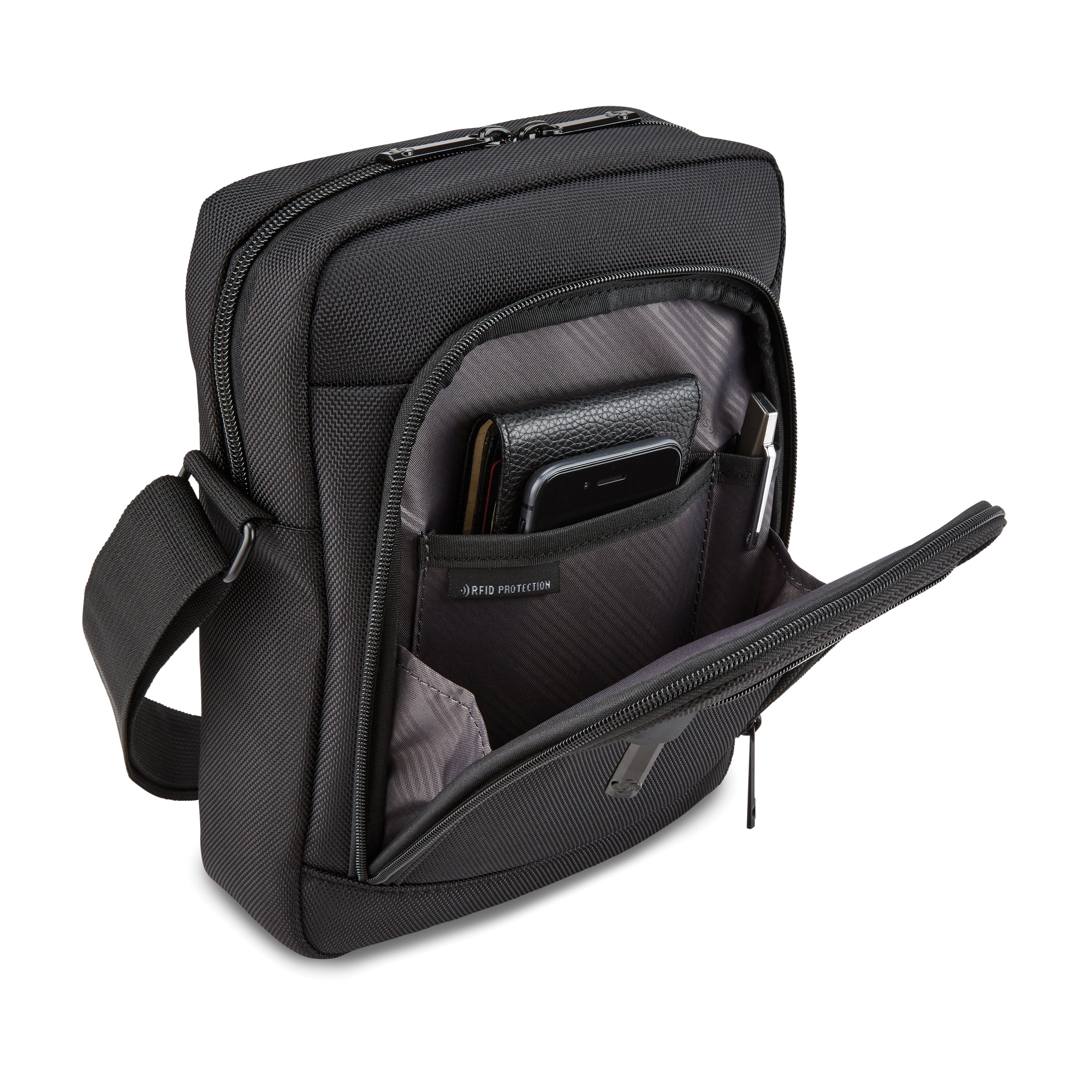 Samsonite Classic NXT Vertical RFID Laptop Briefcase - Slim Business Laptop Bag for Work, Travel & Commuting | Secure Tablet & 15.6