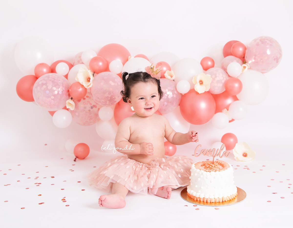 Rose Gold Balloon Garland Kit - 2m/6.6ft Rose Gold Confetti Balloons for Wedding, Engagement, Bridal Shower, Birthday Party, Baby Shower & Photo Backdrop Decor - Perfect for Venue Decoration & Party Decorations