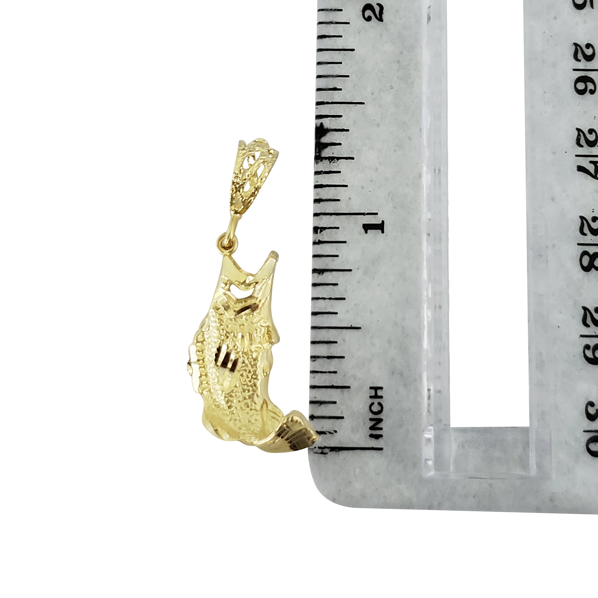Diamond Cut Seabass Charm Pendant - Elegant Jewelry for Women, Perfect Gift for Birthday, Anniversary & Special Occasions