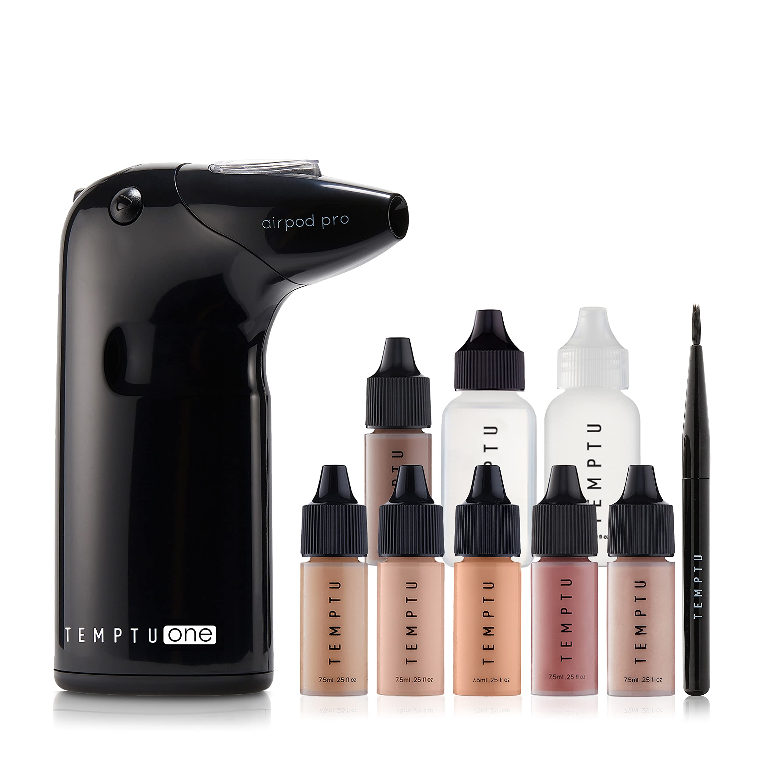 TEMPTU One Cordless Airbrush Makeup Kit - 11 Piece Set with 6 Shades, Portable Airbrush Machine, 3 Foundation Shades, Blush, Bronzer & Concealer | Perfect for Professional Makeup Artists & Home Beauty Routines | Achieve Flawless Complexion for Weddings, Photos & Special Events