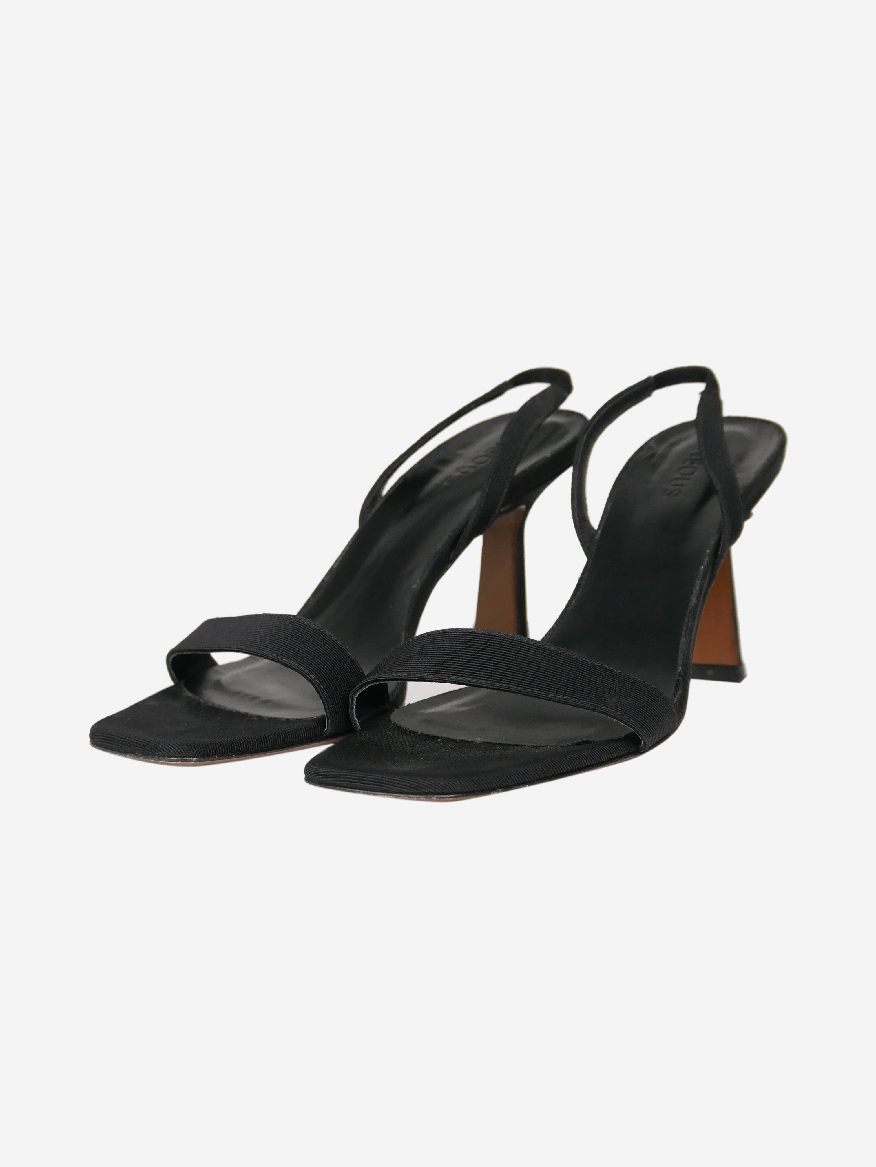 Stylish Black Slingback Sandal Heels - Women's Size EU 38 (US 8) | Comfortable Summer Dress Shoes for Weddings, Parties & Office Wear