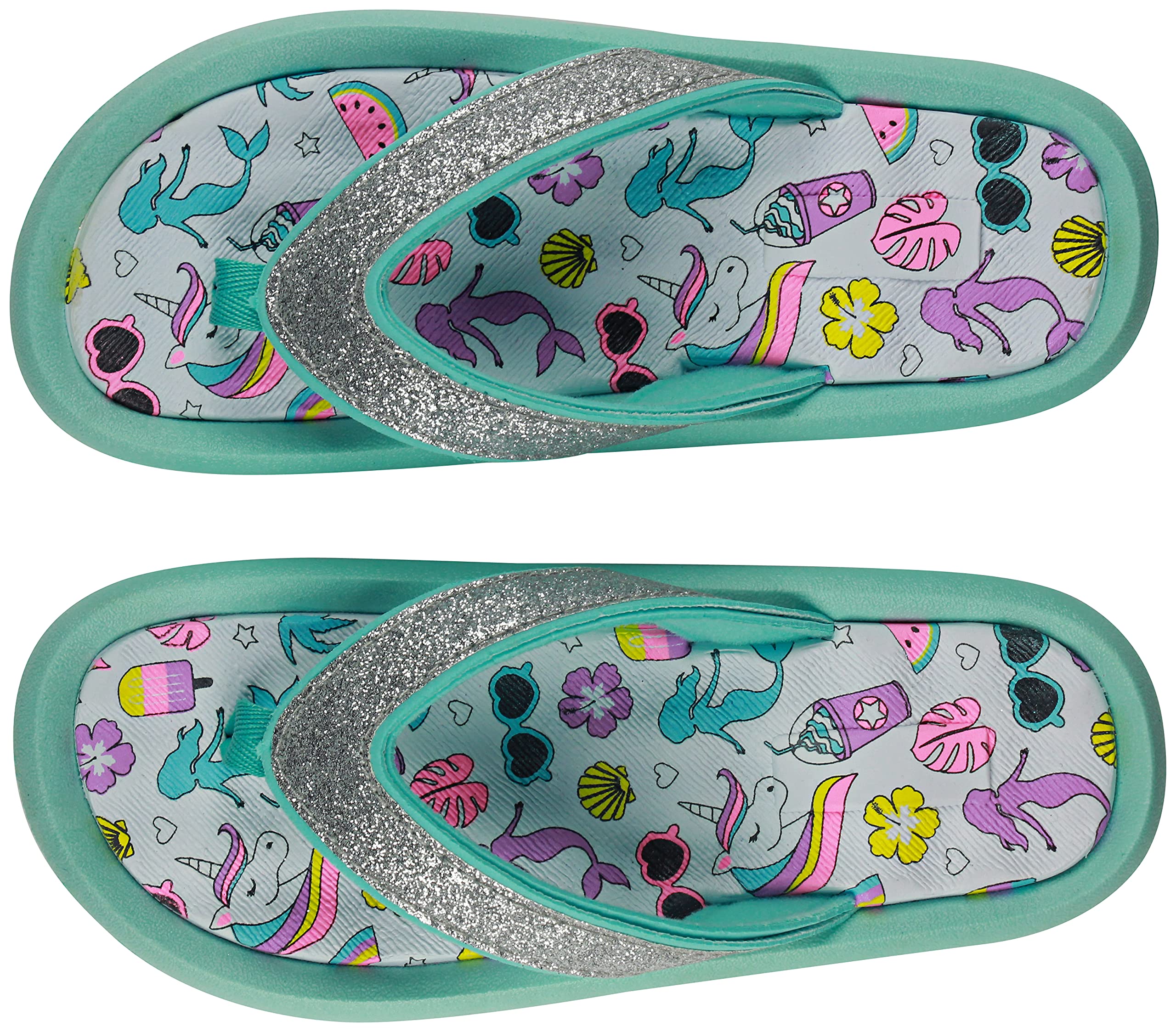 Capelli New York Girls Fashion Pool Slide Sandals - Comfortable Water Shoes for Beach, Swimming & Summer Outfits