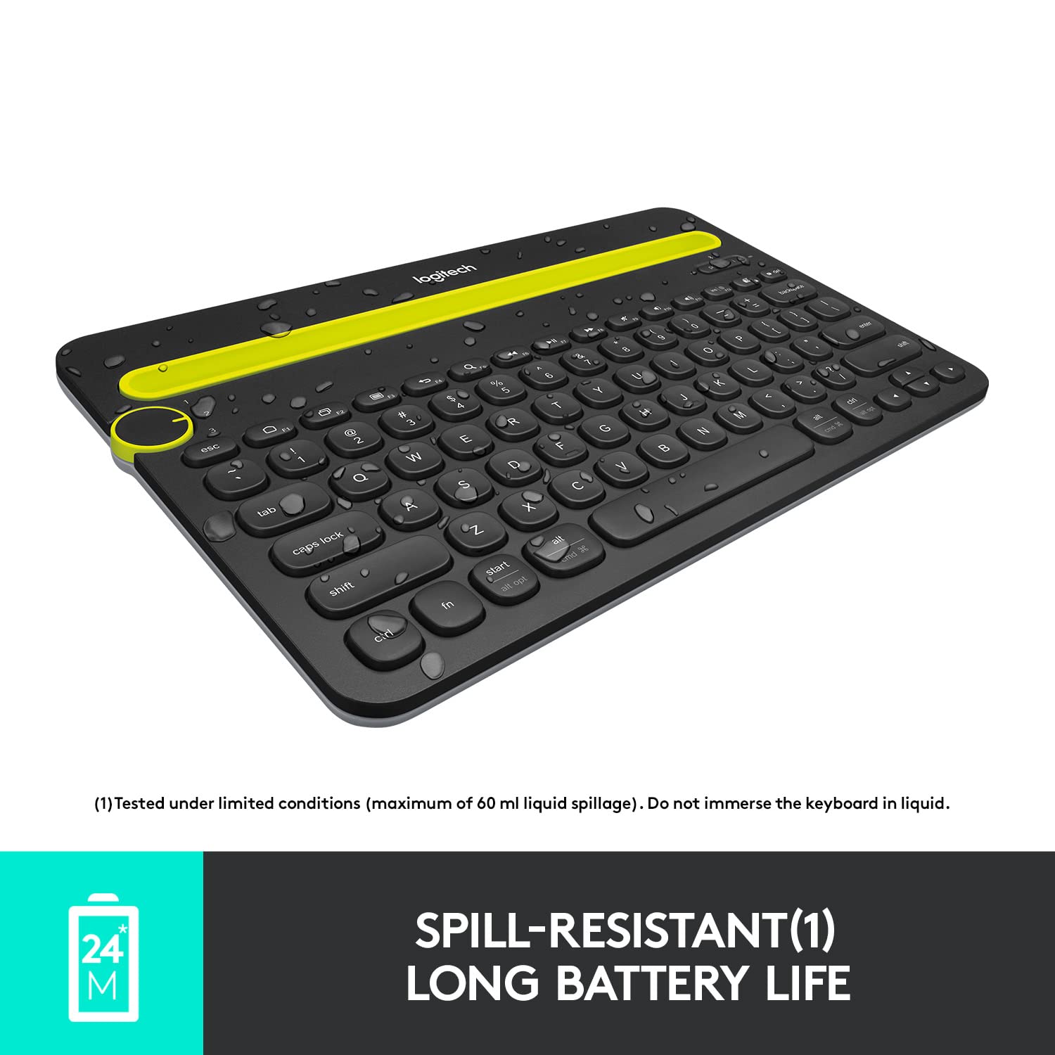 Logitech K480 Multi-Device Bluetooth Keyboard - Wireless Keyboard for Computer, Phone & Tablet - Seamless Switching Between 3 Devices - Perfect for Home Office, Remote Work & Study Setup