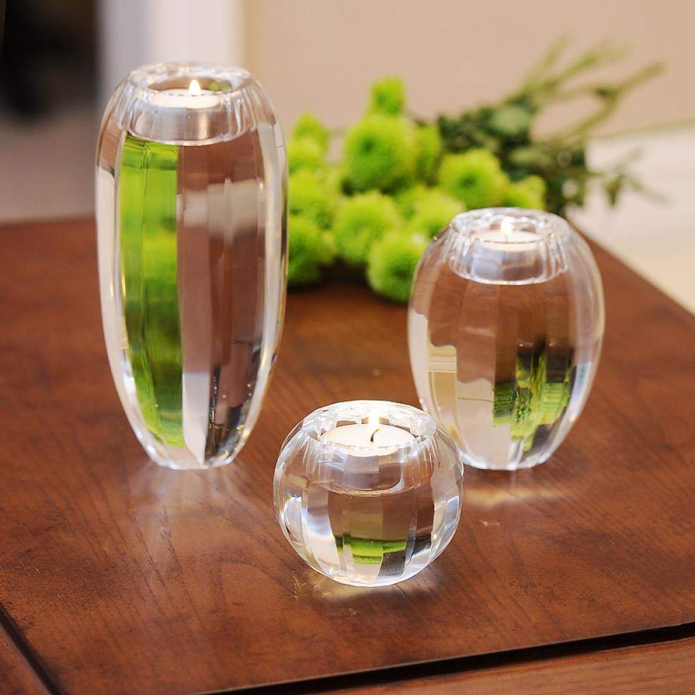 Modern Crystal Candlestick Holder - Elegant Western Dining Table & Home Decor for Living Room, Office, Window Sill - Soft Assembly, Red (Perfect for Romantic Dinners, Holiday Centerpieces & Farmhouse Decor)