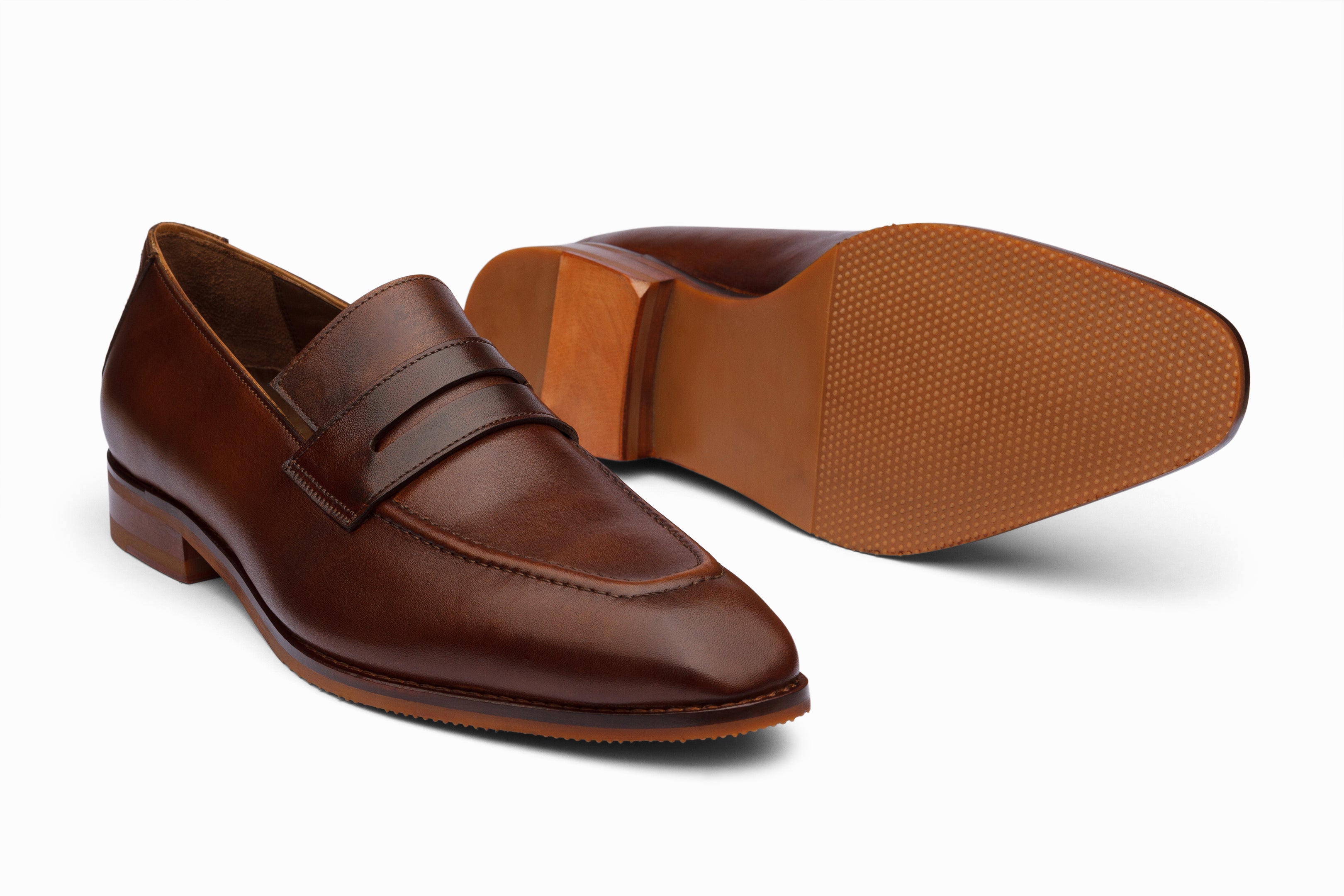 Vegano Penny Loafers for Women - Classic Tobacco Brown Slip-On Shoes | Comfortable & Stylish for Work, Office, and Casual Outfits