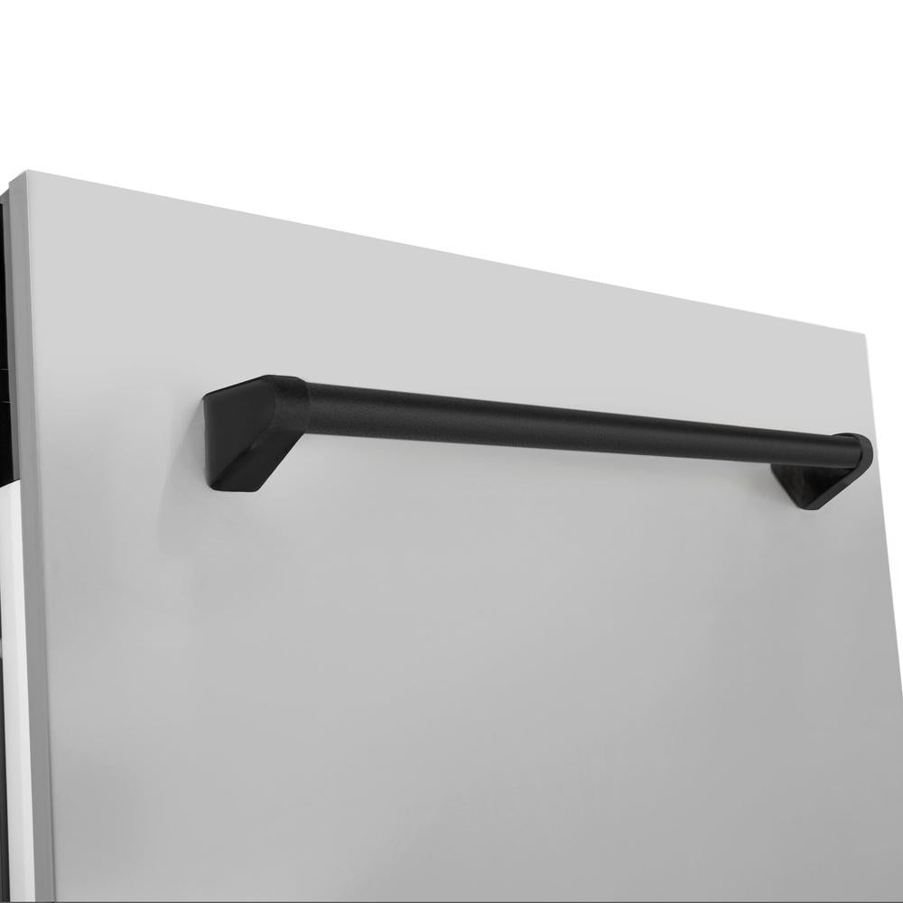 ZLINE Autograph Edition 24-inch 3rd Rack Top Control Tall Tub Dishwasher - Stainless Steel with Matte Black Handle, 51dBa Ultra Quiet (DWVZ 304 24 MB) - Perfect for Modern Kitchens and Open-Concept Homes