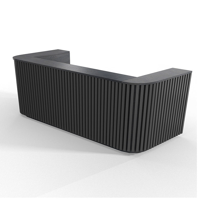 Modern HALO Reception Desk 240cm - Sleek Black Office Furniture for Professional Spaces | Perfect for Corporate Lobbies, Hotels & Business Centers