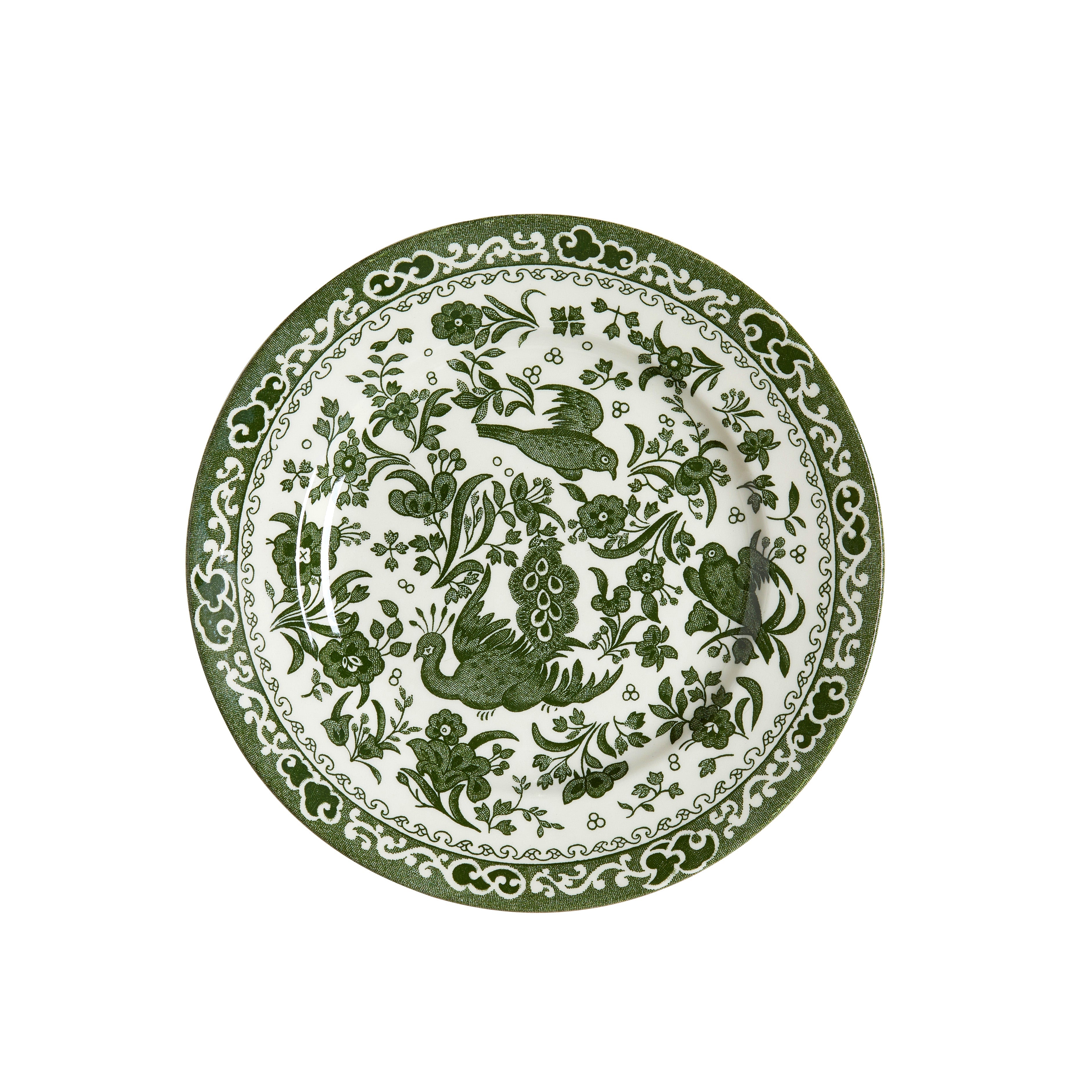 Burleigh Green Regal Peacock Dinnerware Set - Elegant Porcelain Plates & Bowls for Fine Dining & Special Occasions