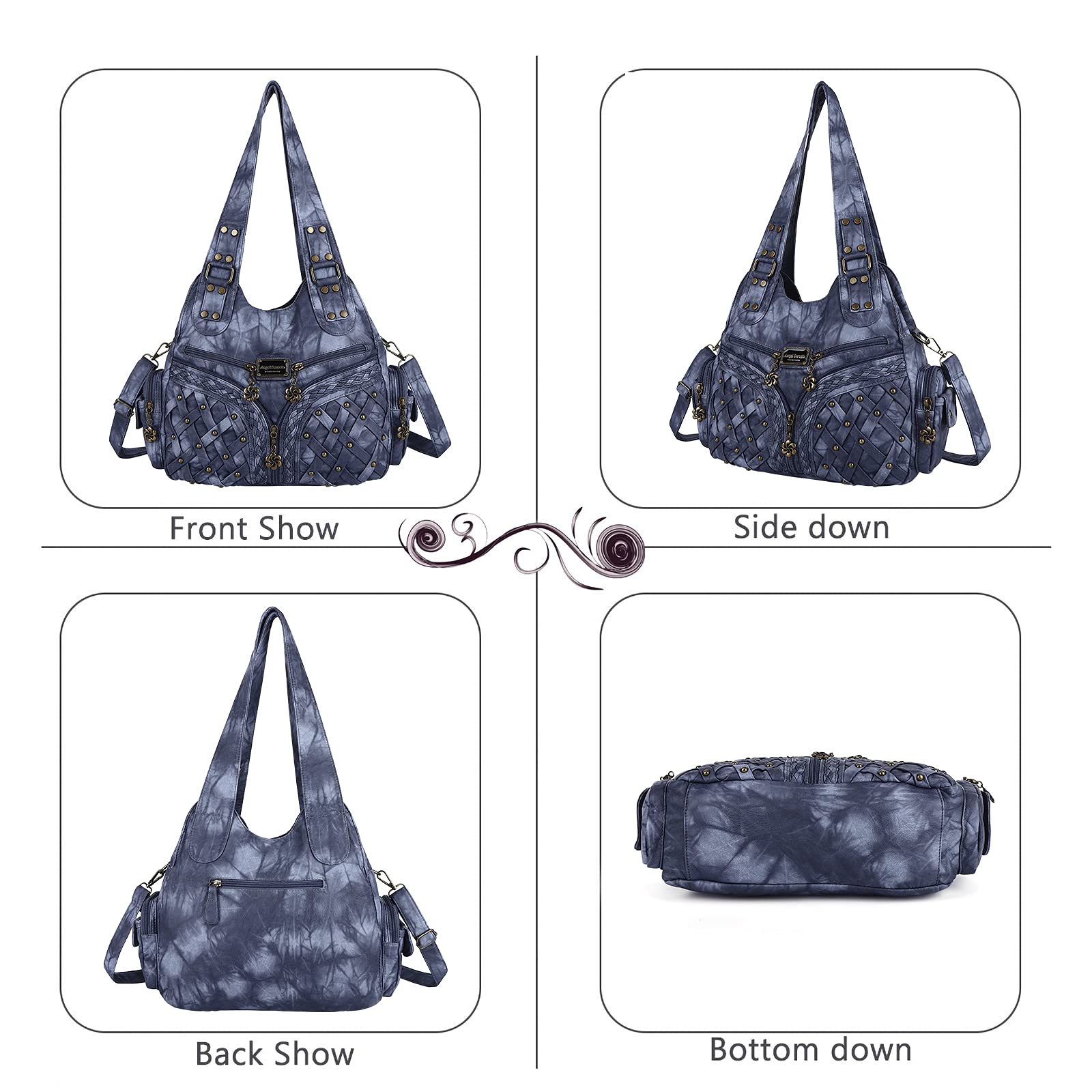 Angel Barcelo Women's Fashion Handbags - PU Leather Tote, Shoulder, Top Handle & Satchel Hobo Bags for Work, Travel & Everyday Use