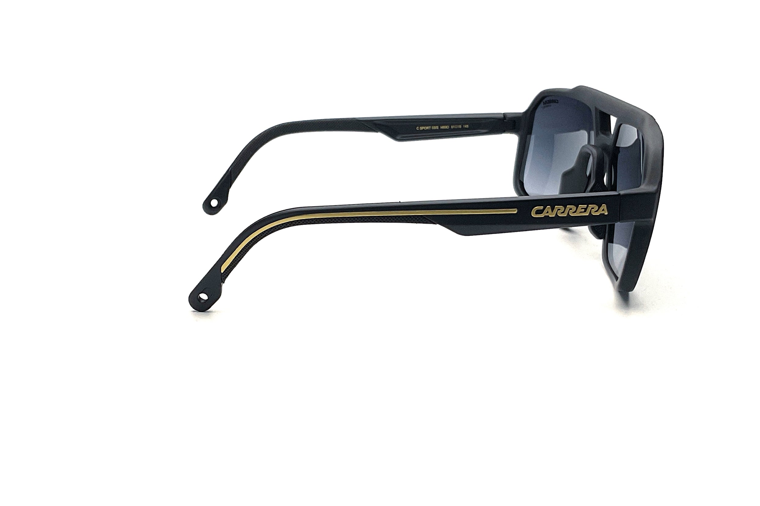 Carrera C Sport 03 Matte Black Gold Sunglasses - Polarized UV Protection Sports Sunglasses for Men & Women - Perfect for Running, Cycling, and Outdoor Activities
