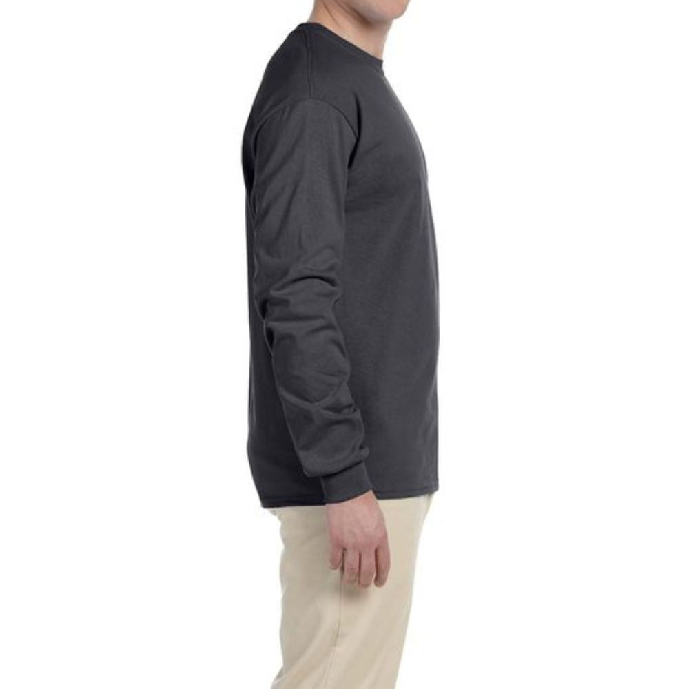 Gildan G240 Men's Ultra Cotton Long Sleeve T-Shirt | Soft Comfortable Crewneck Shirt | Sport Grey | Perfect for Work, Casual Wear & Outdoor Activities