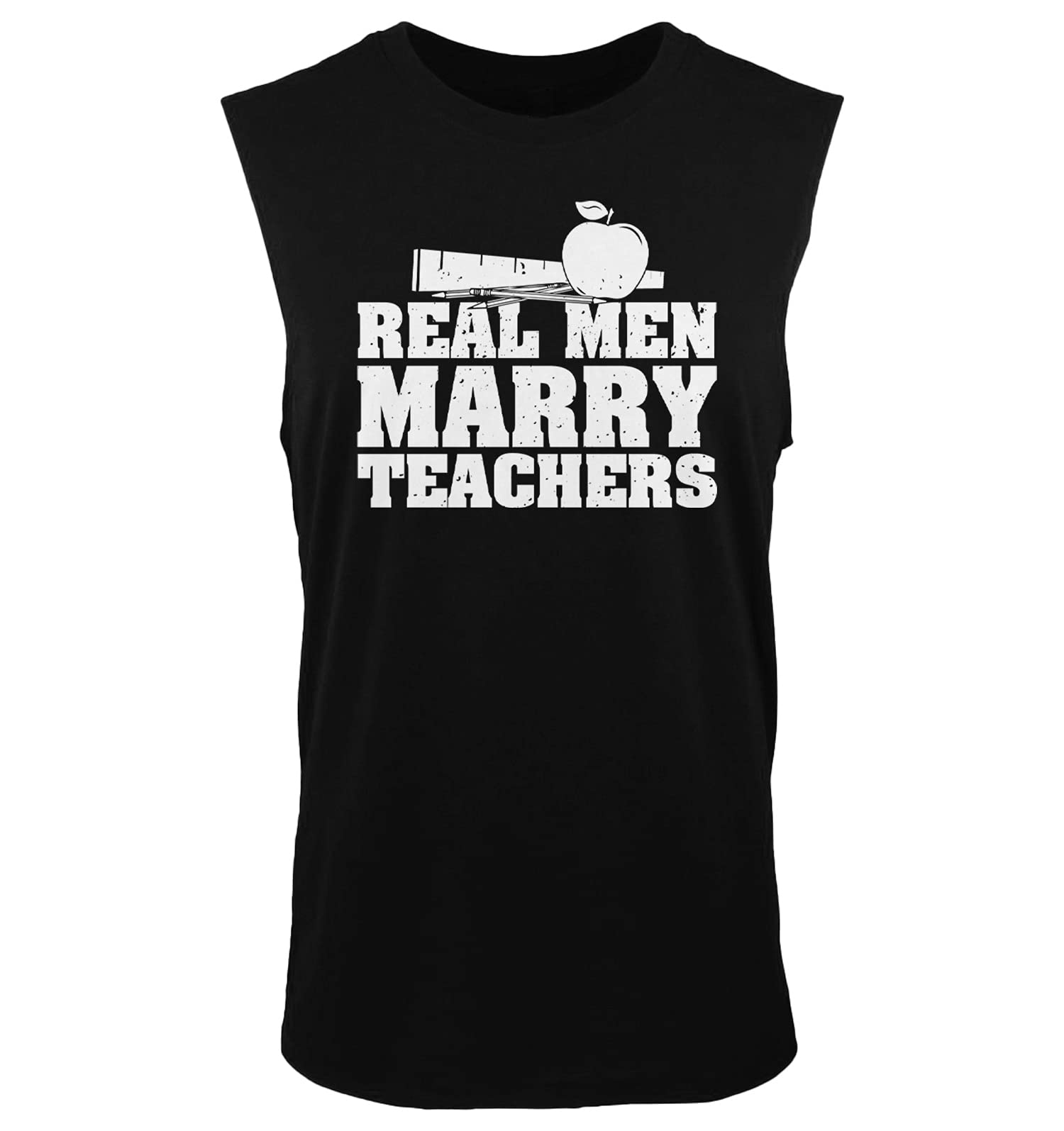 Real Men Marry Teachers Sleeveless Shirt for Men - Comfortable Workout & Gym Tank Top for Fitness & Casual Wear